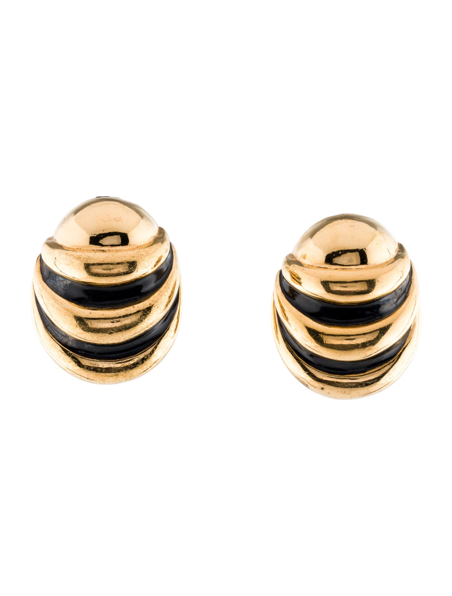 Valentino Vintage Enamel Sculpted Clip-On Earrings