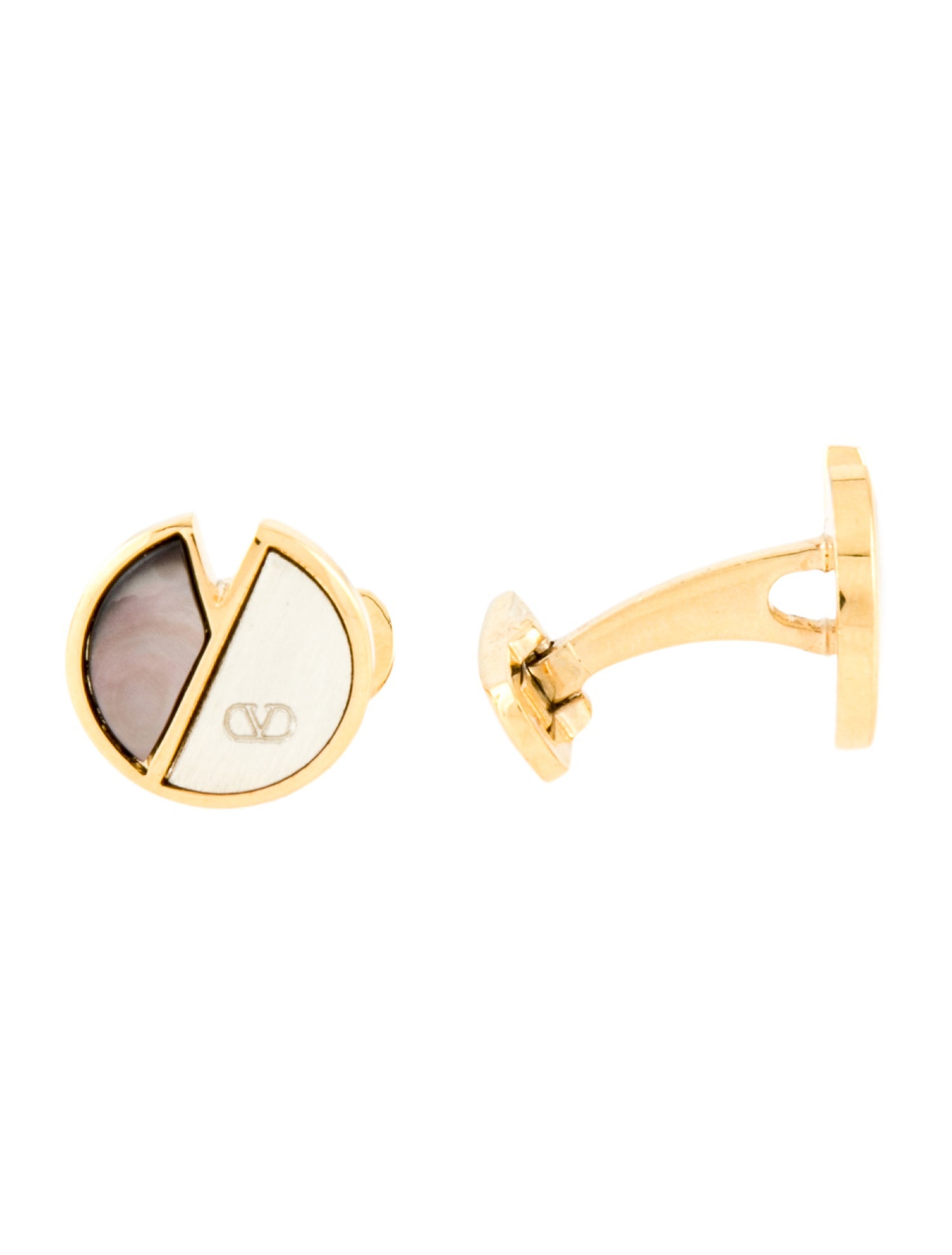 Valentino Vintage Mother Of Pearl & Enamel Cufflinks
