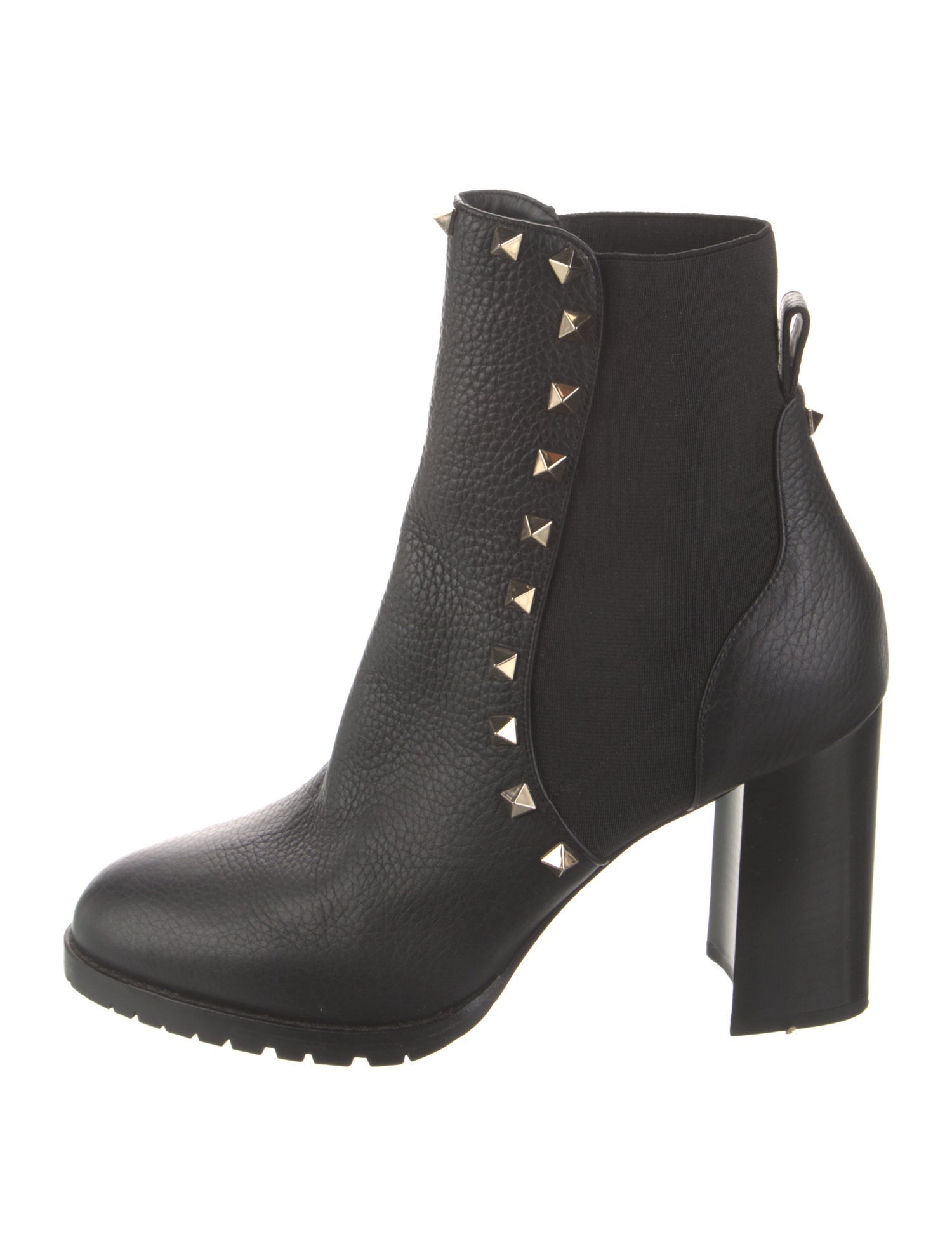 Valentino Rockstud Accents Leather Chelsea Boots