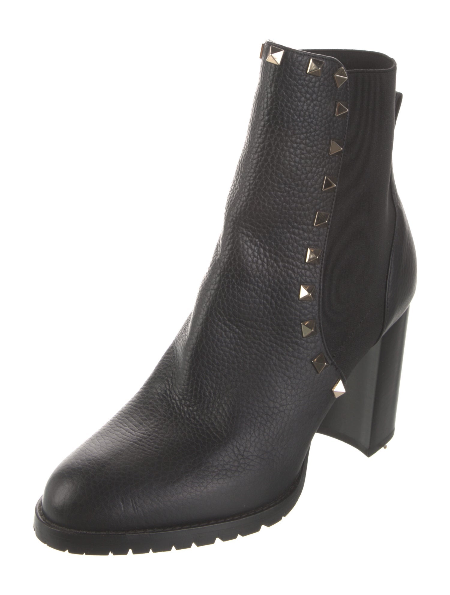 Valentino Rockstud Accents Leather Chelsea Boots