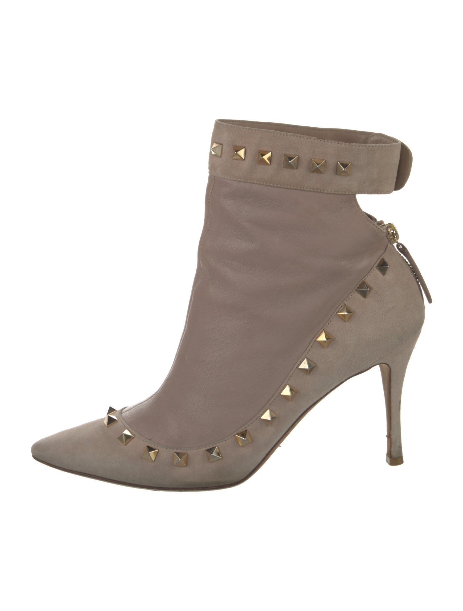 Valentino Rockstud Accents Suede Boots