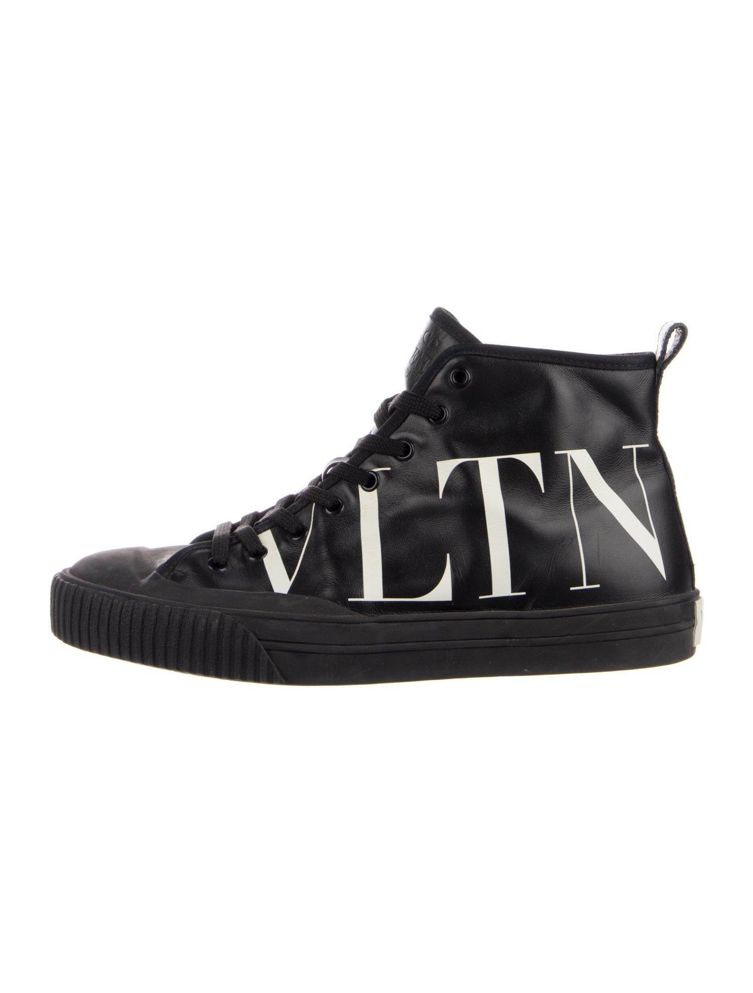Valentino Leather Graphic Print Sneakers