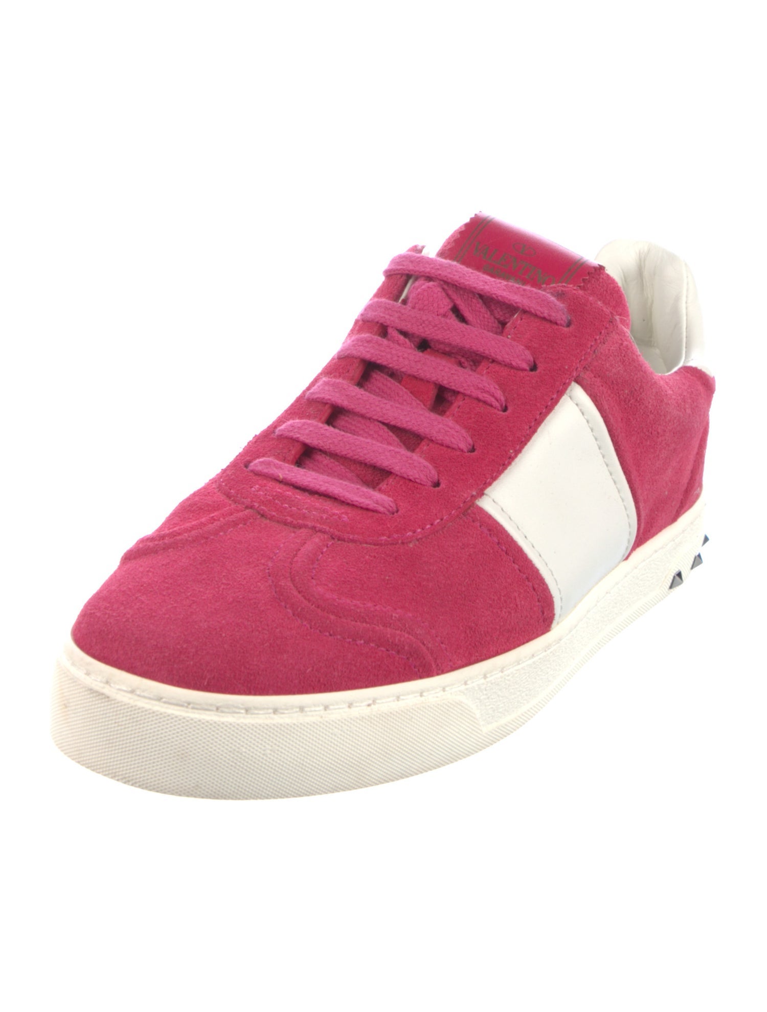 Valentino Rockstud Accents Suede Sneakers