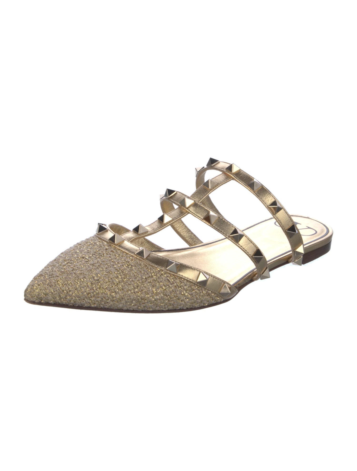 Valentino Rockstud Accents Leather Mules