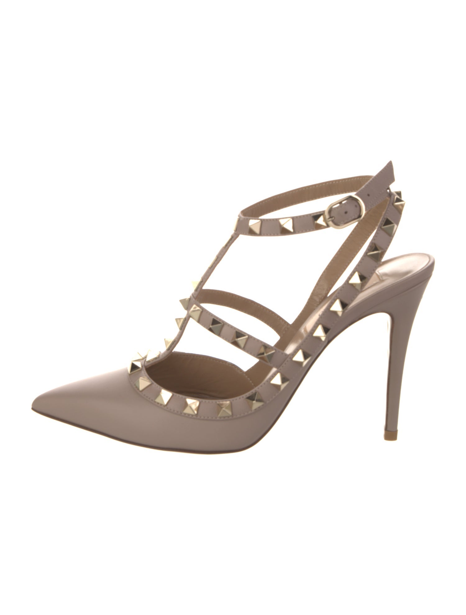 Valentino Rockstud Accents Leather T-Strap Pumps