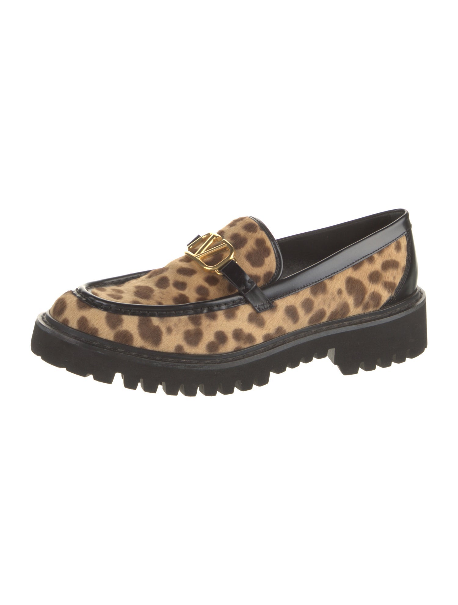 Valentino Ponyhair Animal Print Loafers