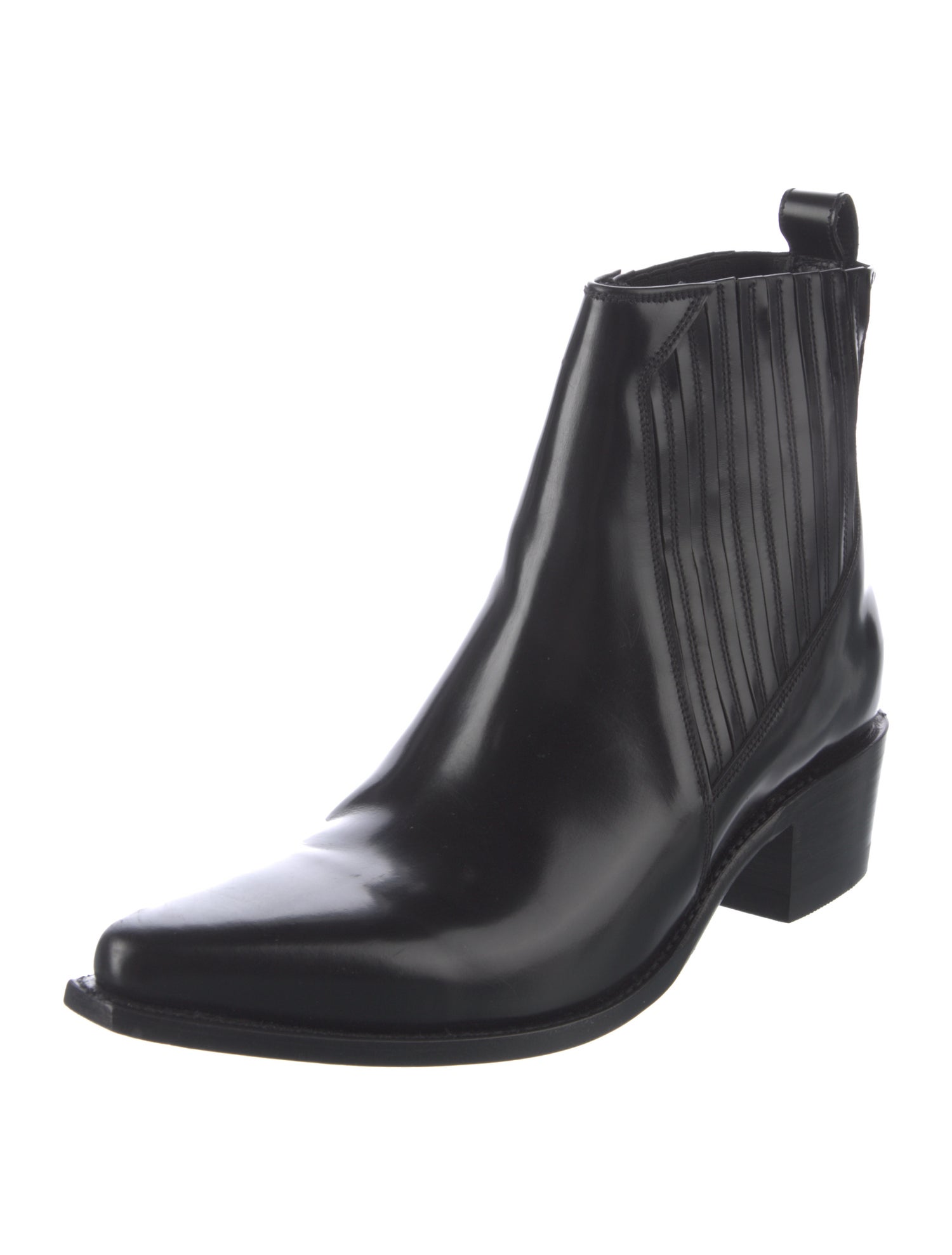 Valentino Rockstud Accents Leather Western Boots