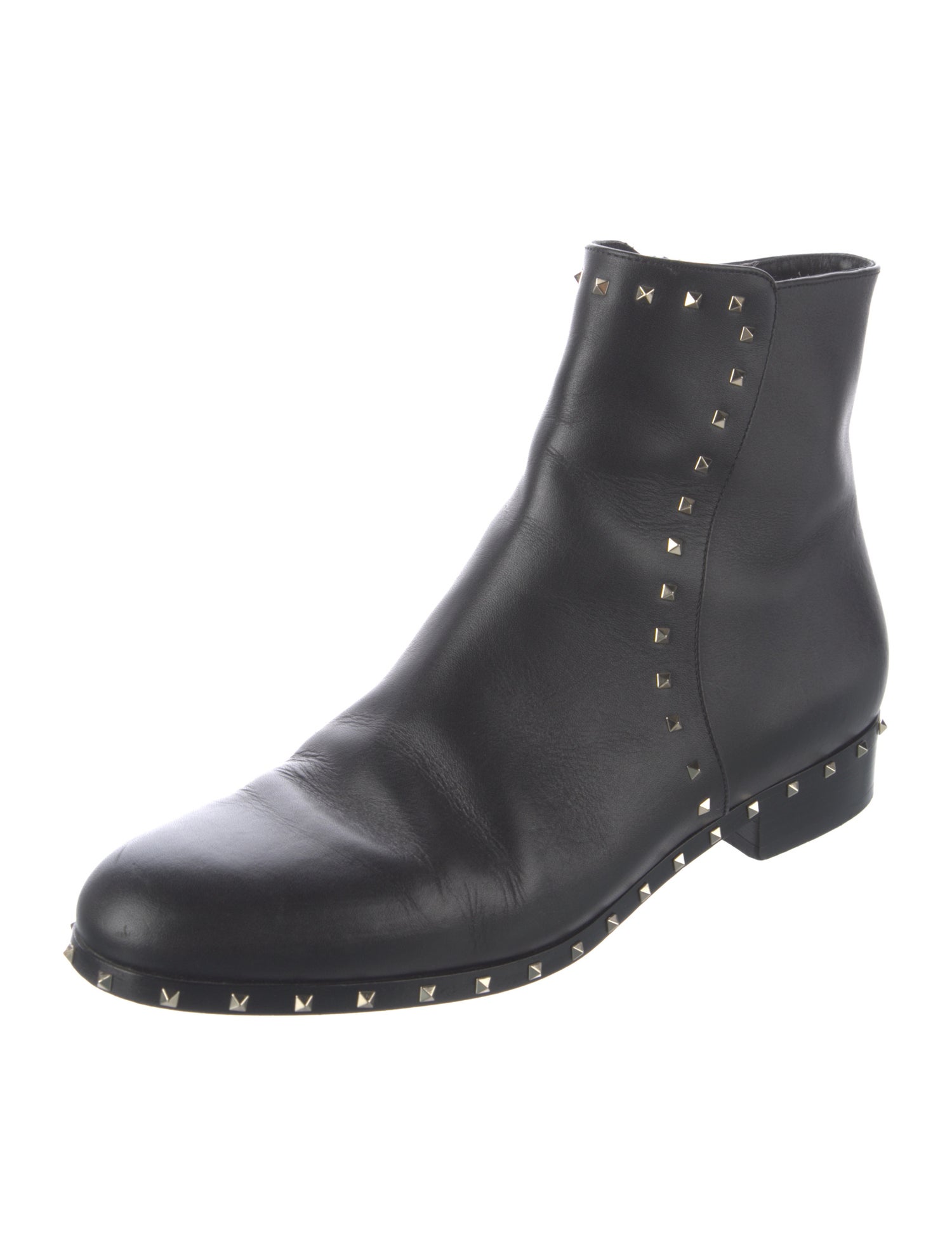 Valentino Rockstud Accents Leather Boots