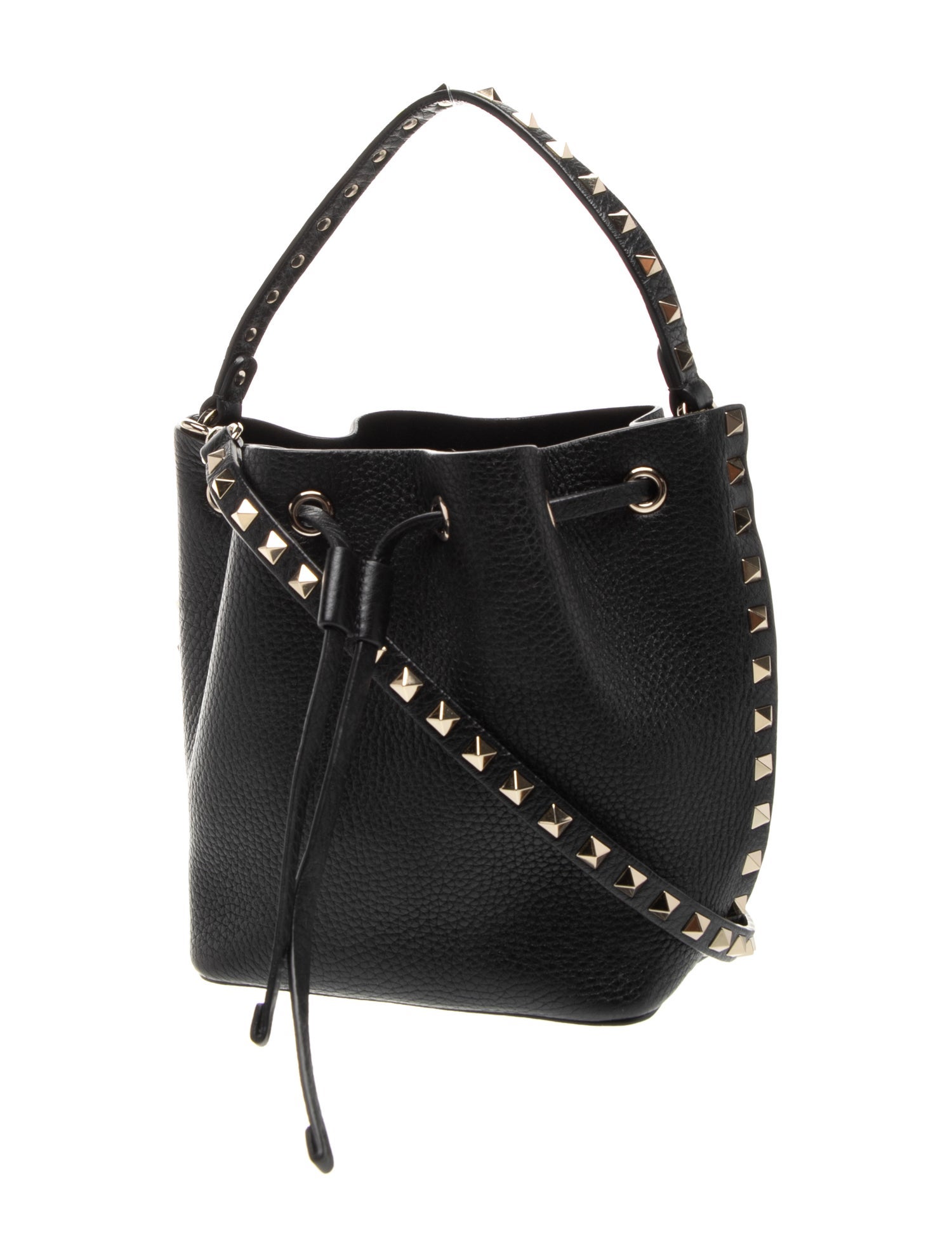 Valentino Rockstud Rockstud Small leather bucket bag Small - Black