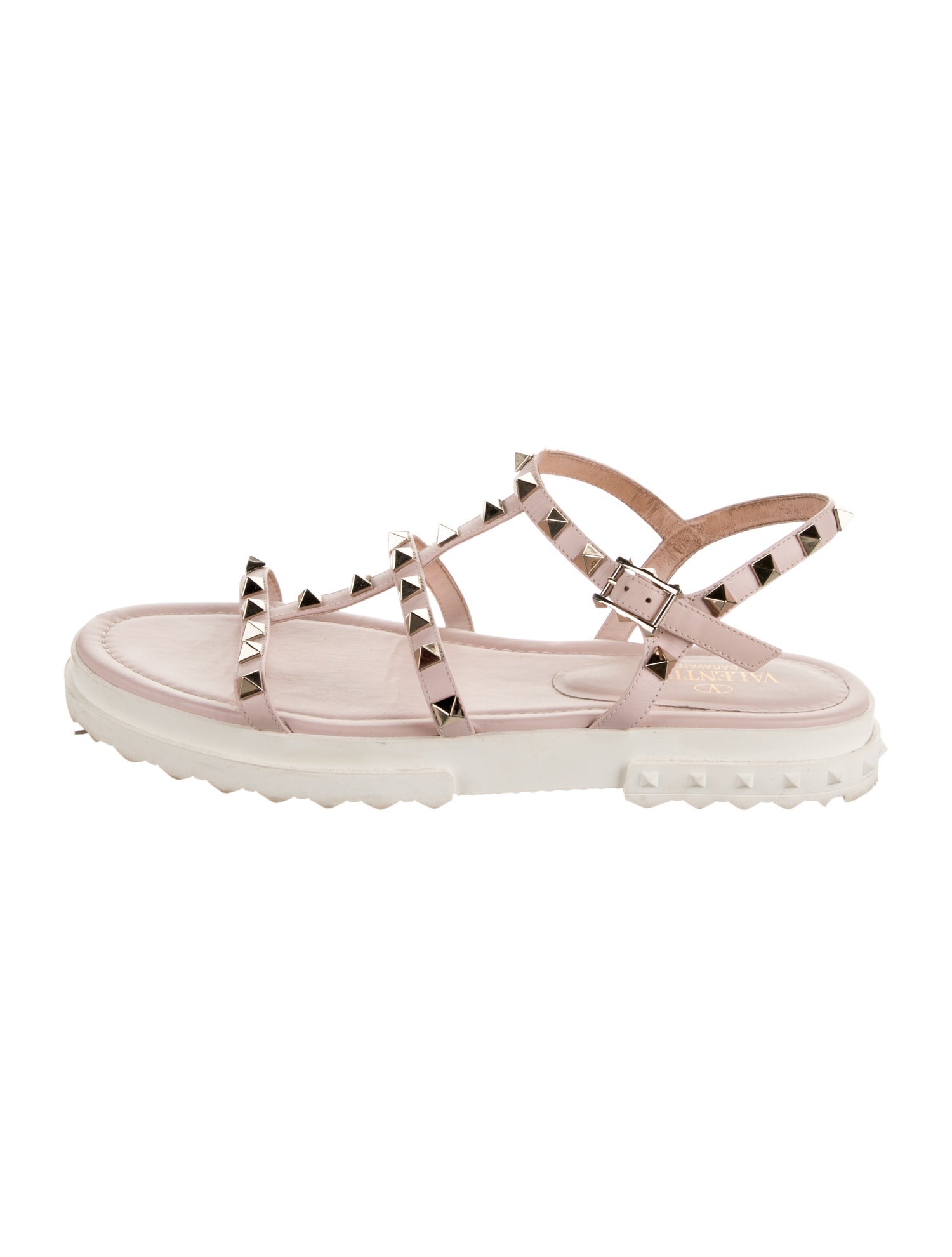 Valentino Rockstud Accents Leather Gladiator Sandals