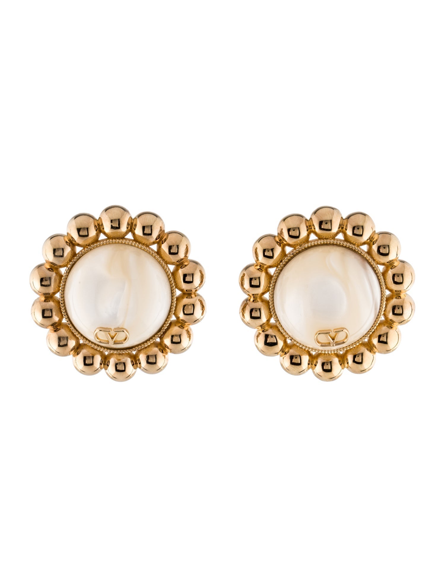 Valentino Faux Pearl Pas Plus Metal Clip-On Earrings
