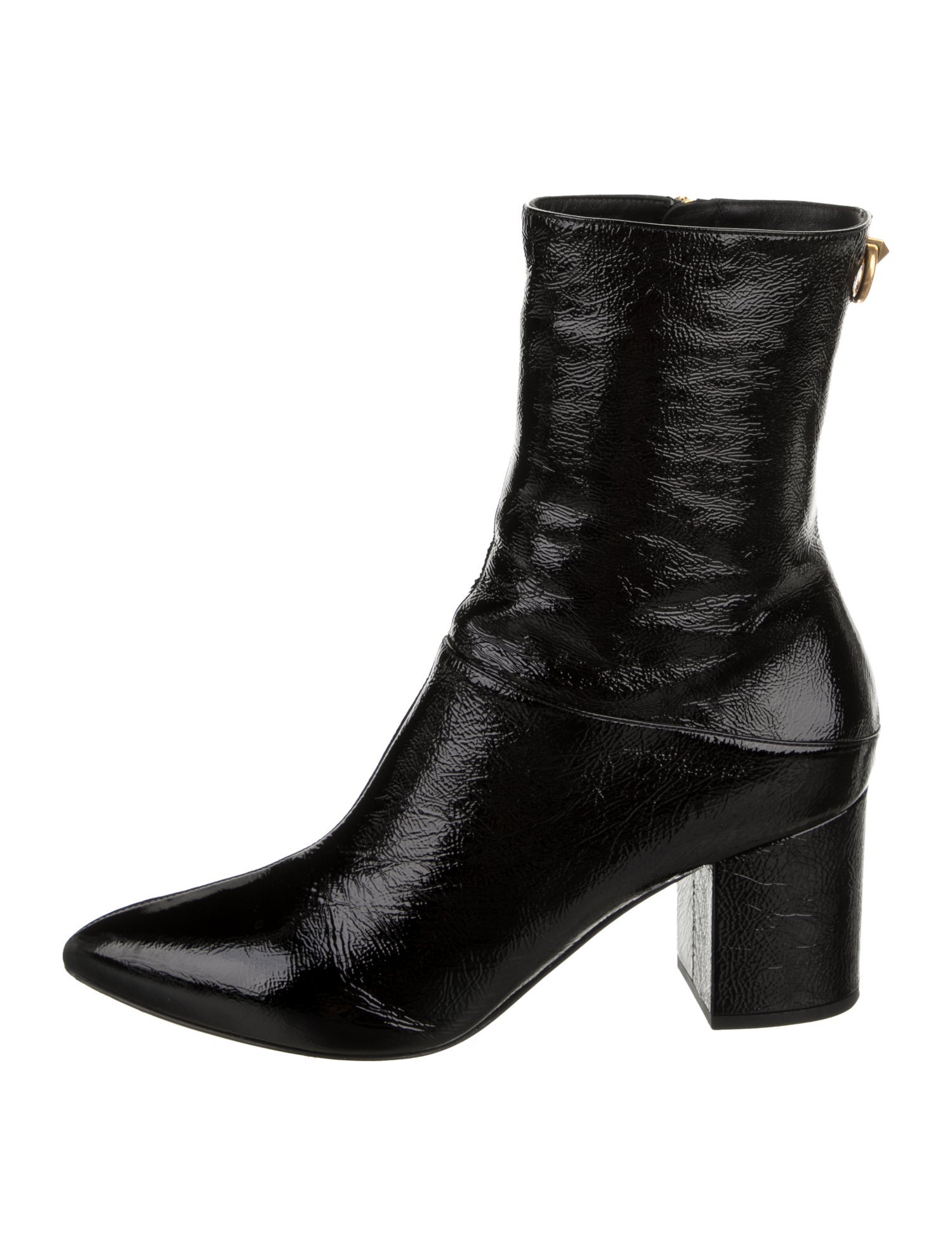 Valentino Rockstud Accents Patent Leather Boots