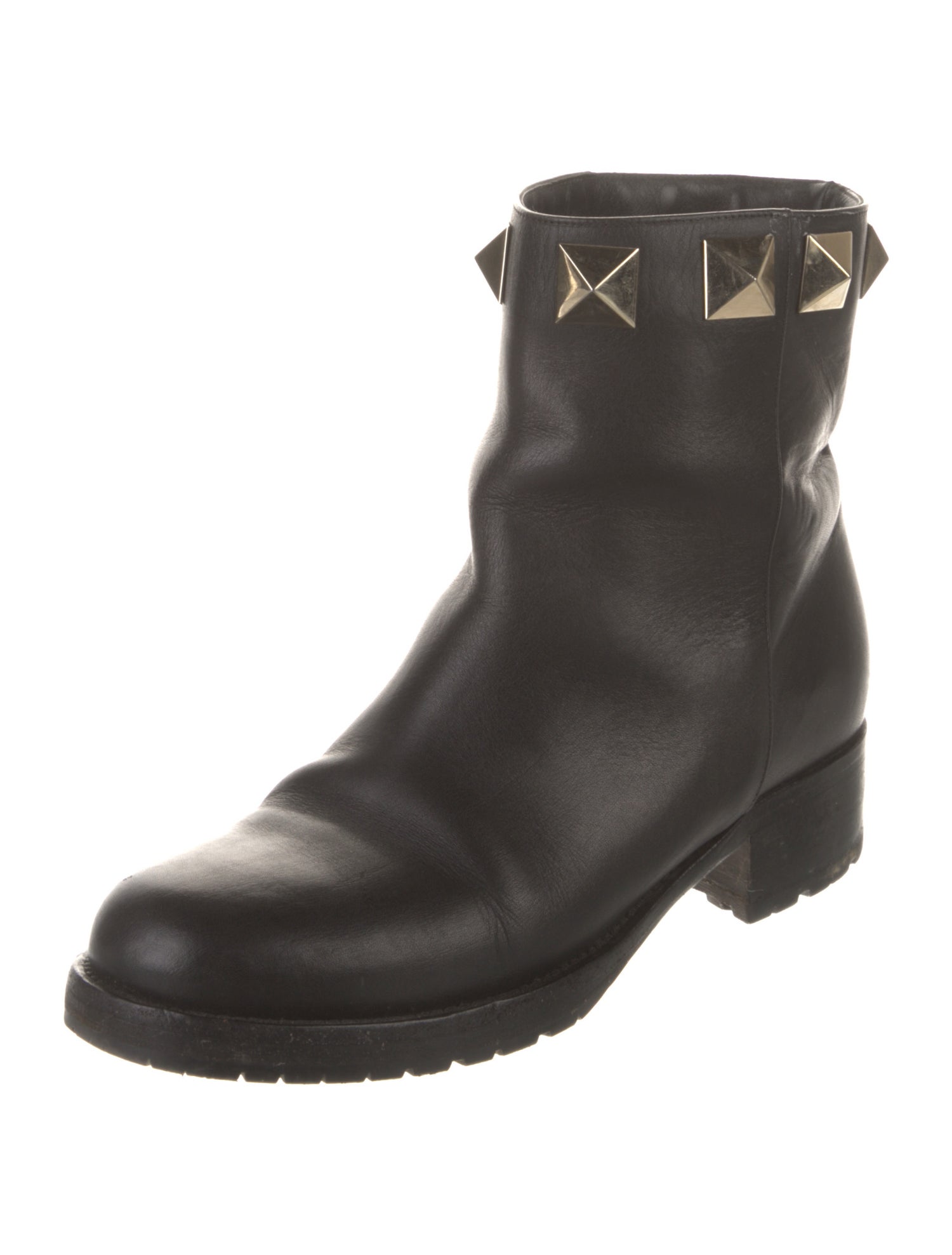 Valentino Rockstud Accents Leather Boots