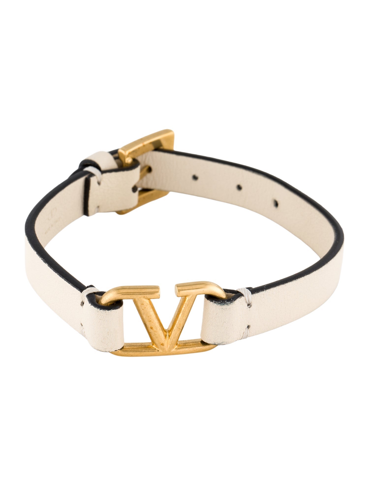 Valentino Leather VLogo Wrap Bracelet