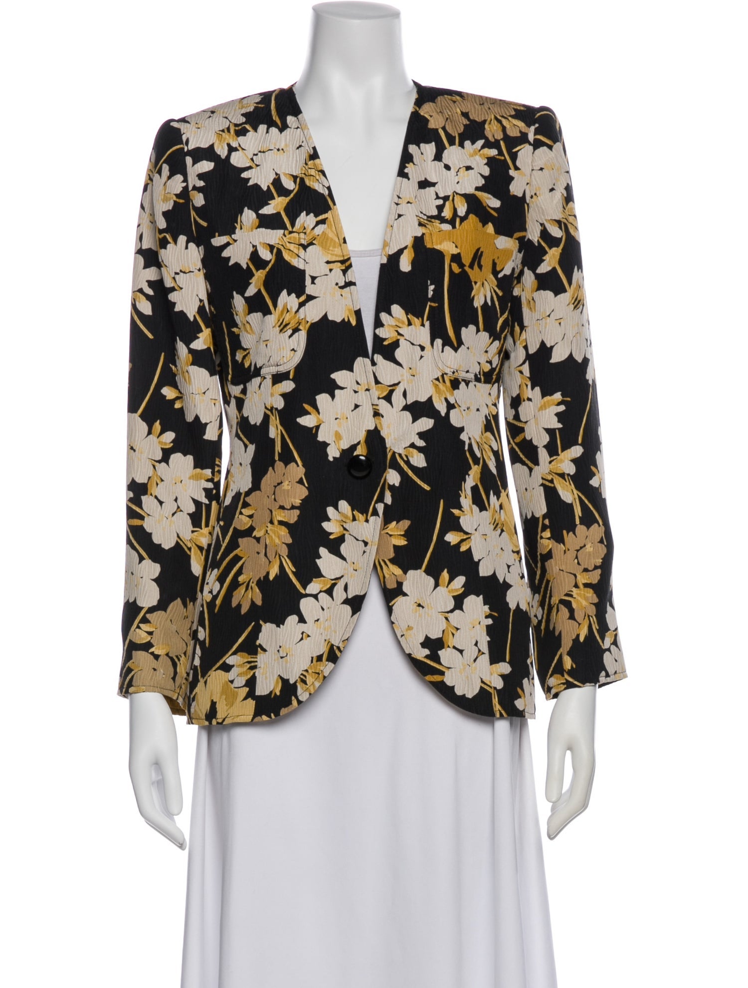 Valentino Silk Floral Print Blazer