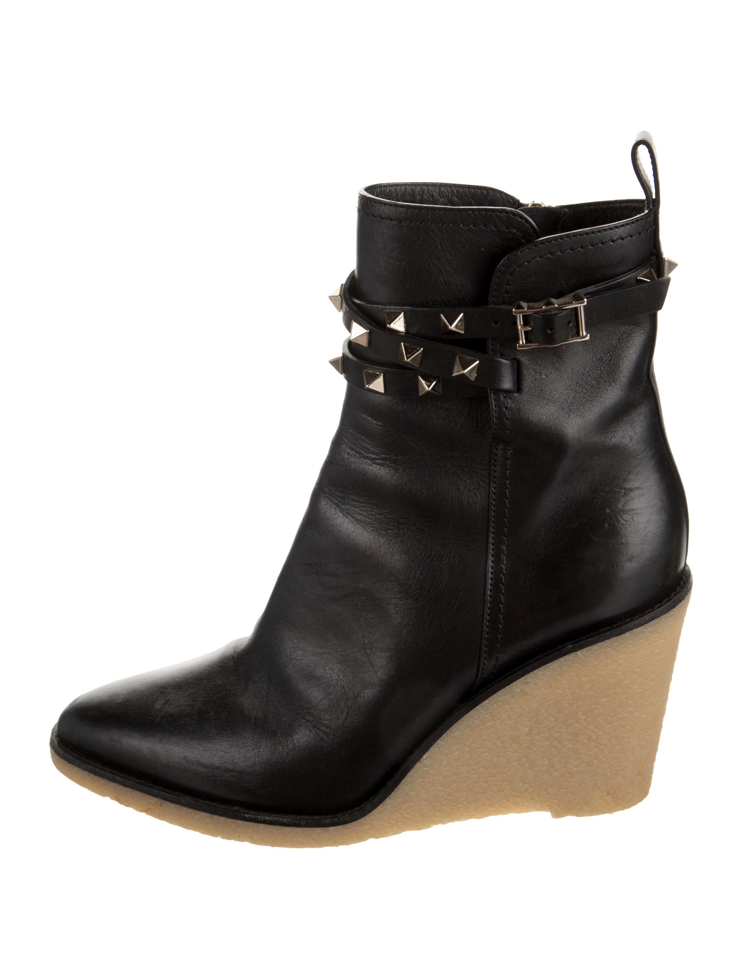 Valentino Rockstud Accents Leather Boots