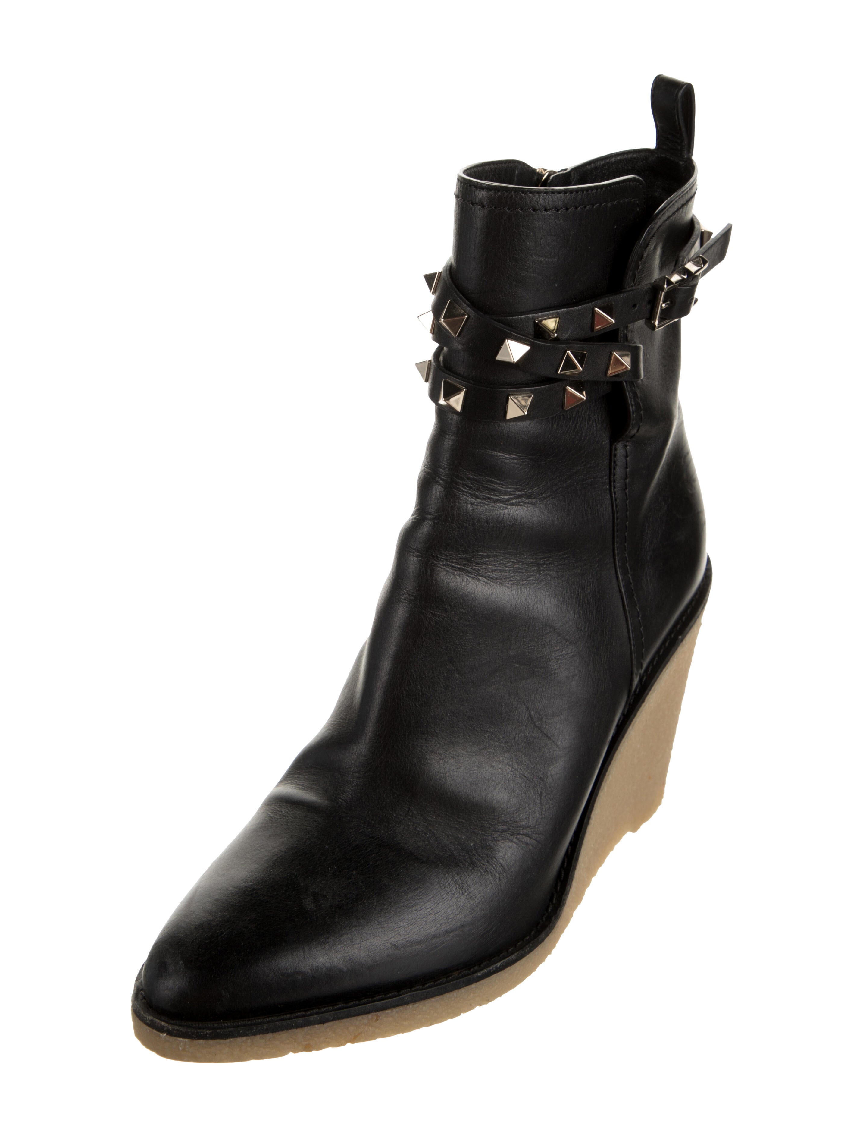 Valentino Rockstud Accents Leather Boots