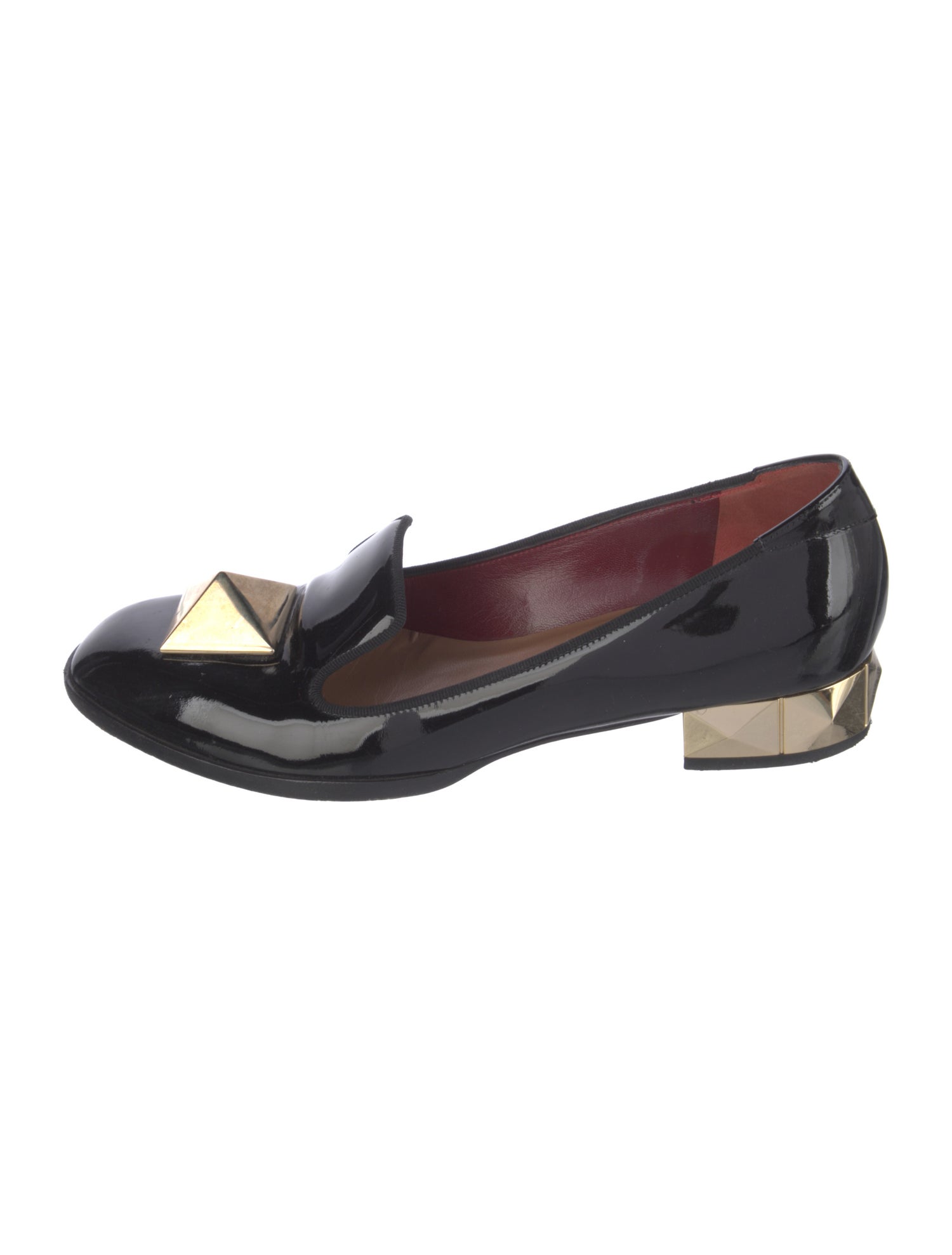 Valentino Rockstud Accents Patent Leather Loafers