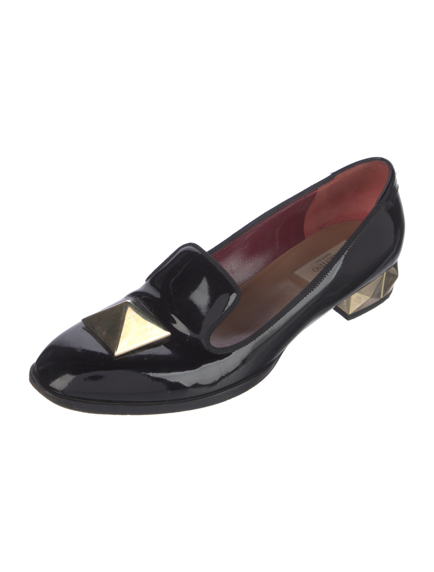 Valentino Rockstud Accents Patent Leather Loafers