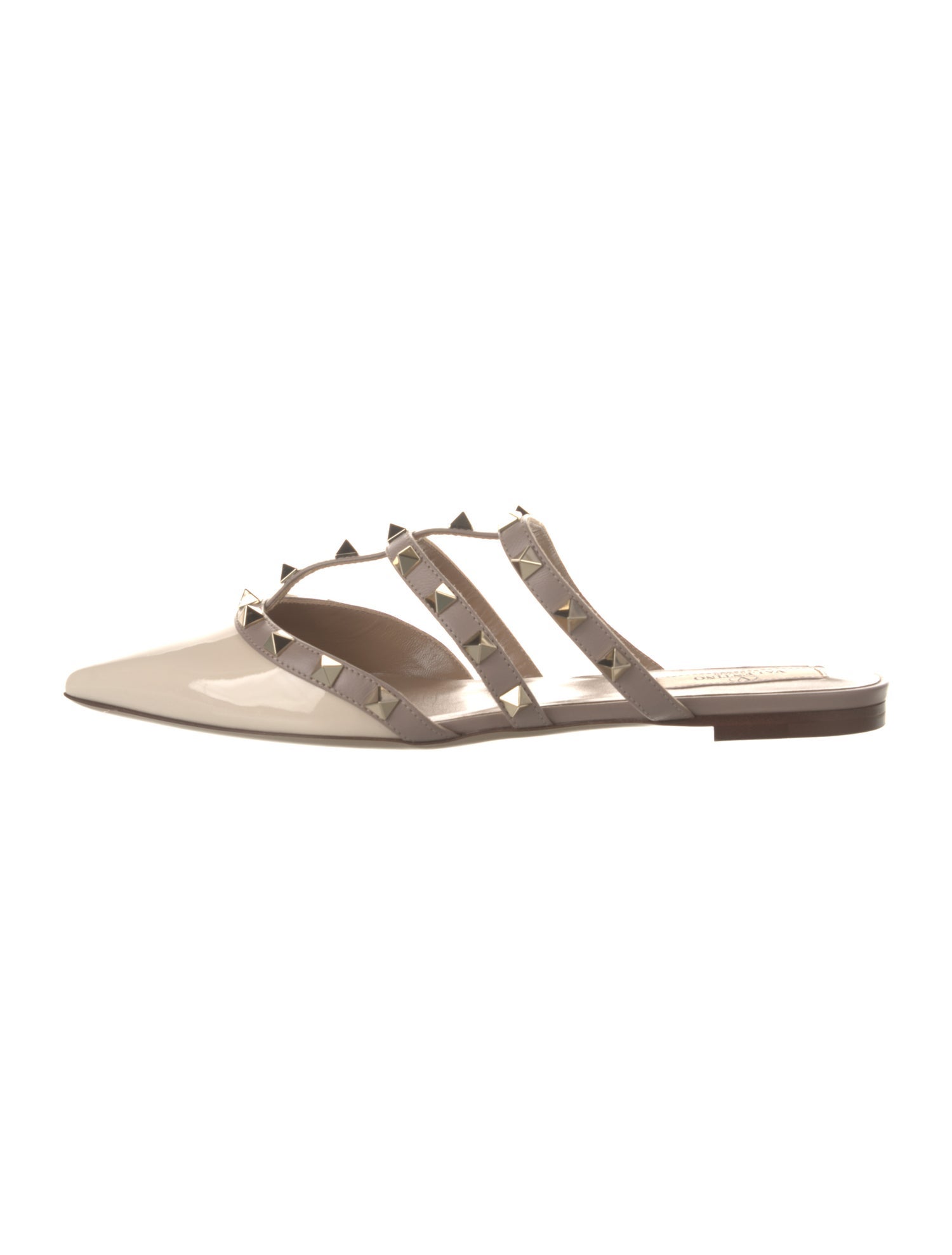 Valentino Rockstud Accents Patent Leather Flats