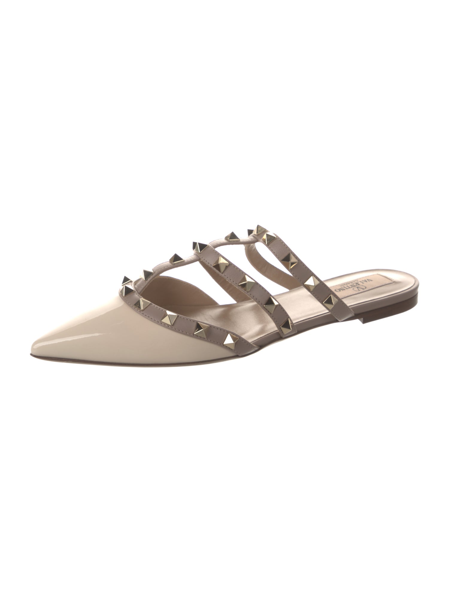 Valentino Rockstud Accents Patent Leather Flats