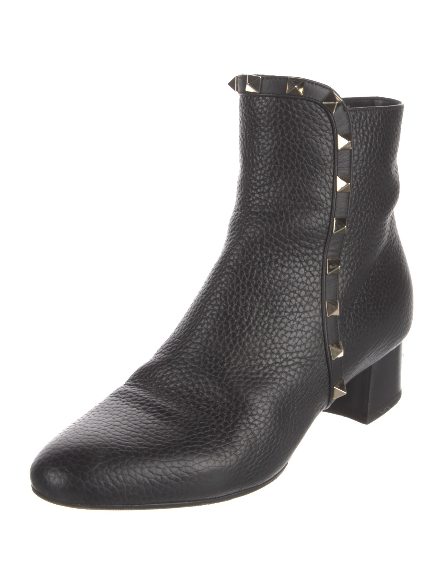 Valentino Rockstud Accents Leather Chelsea Boots