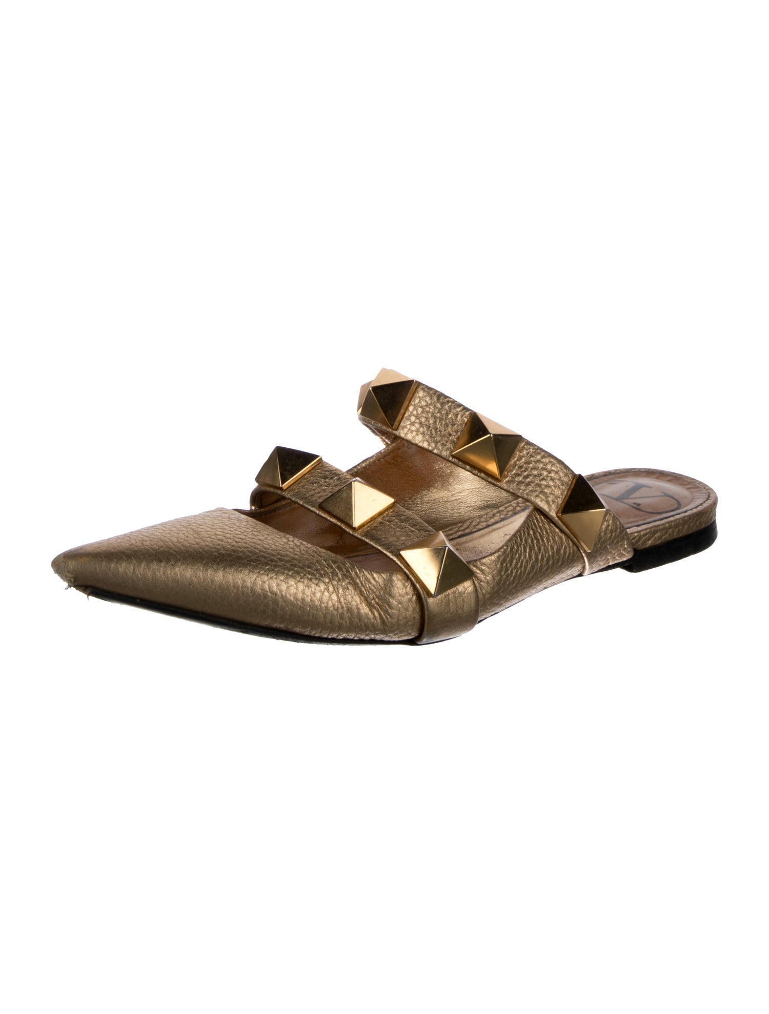 Valentino Rockstud Accents Leather Mules