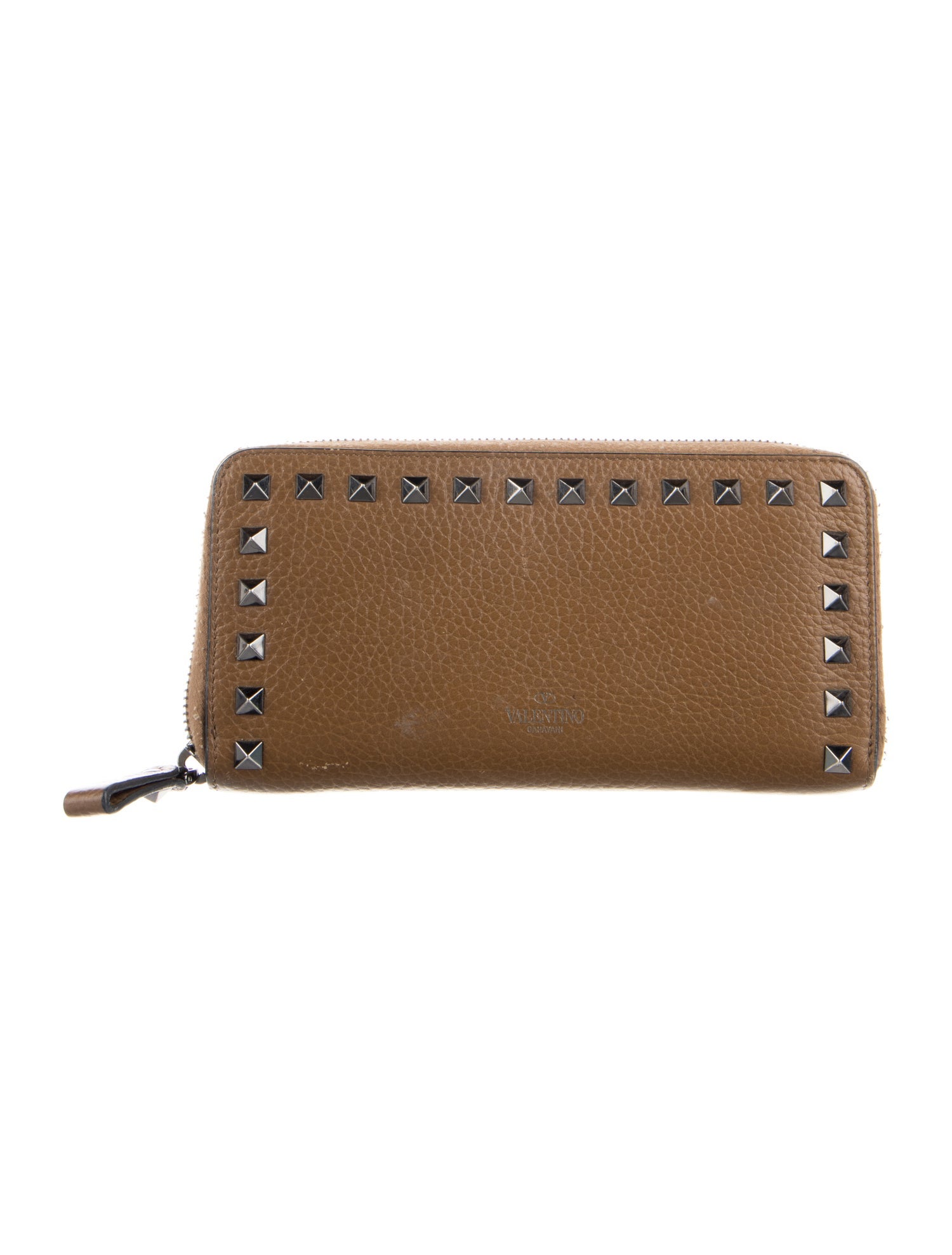 Valentino Rockstud Accents Leather Continental Wallet