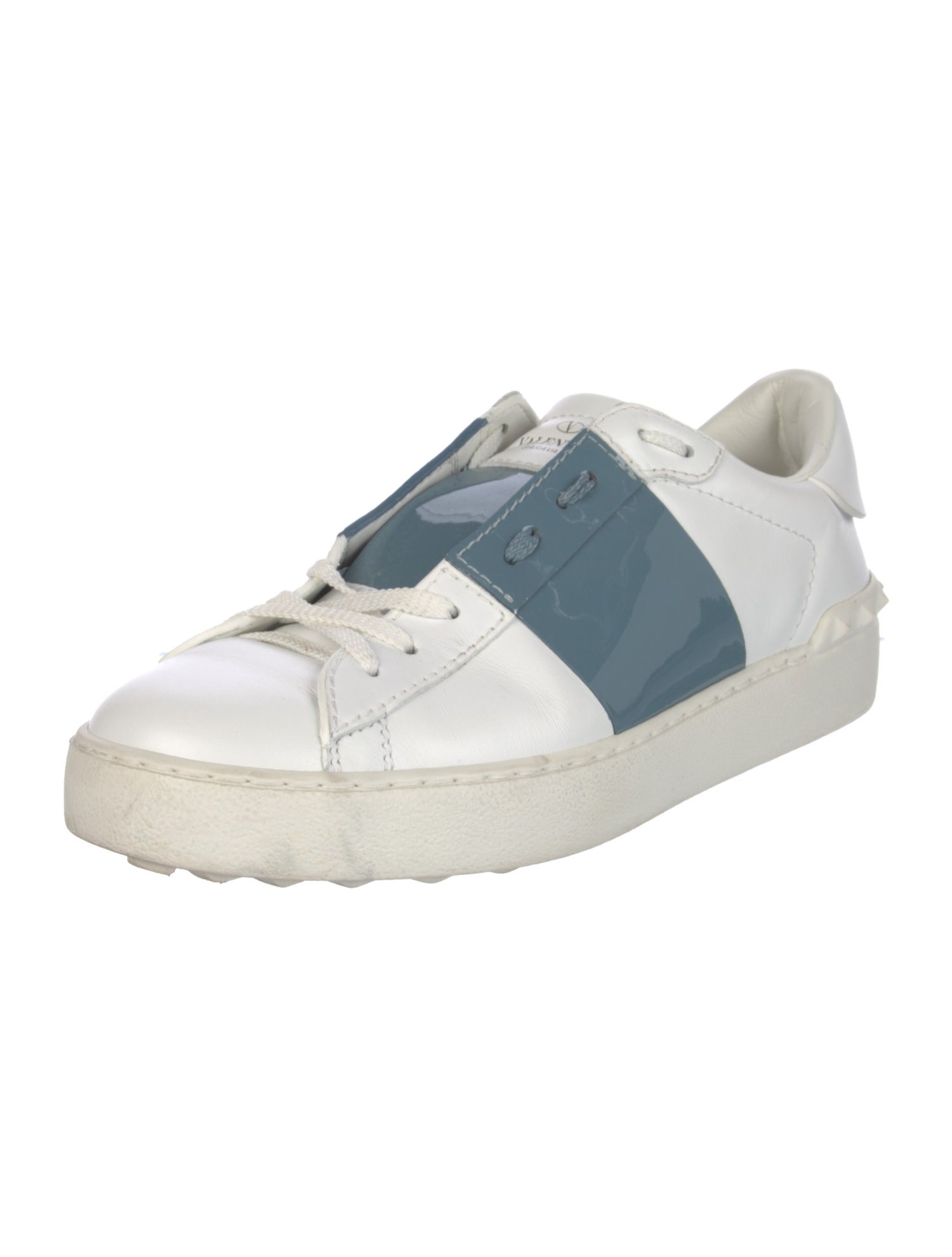 Valentino Rockstud Accents Leather Sneakers