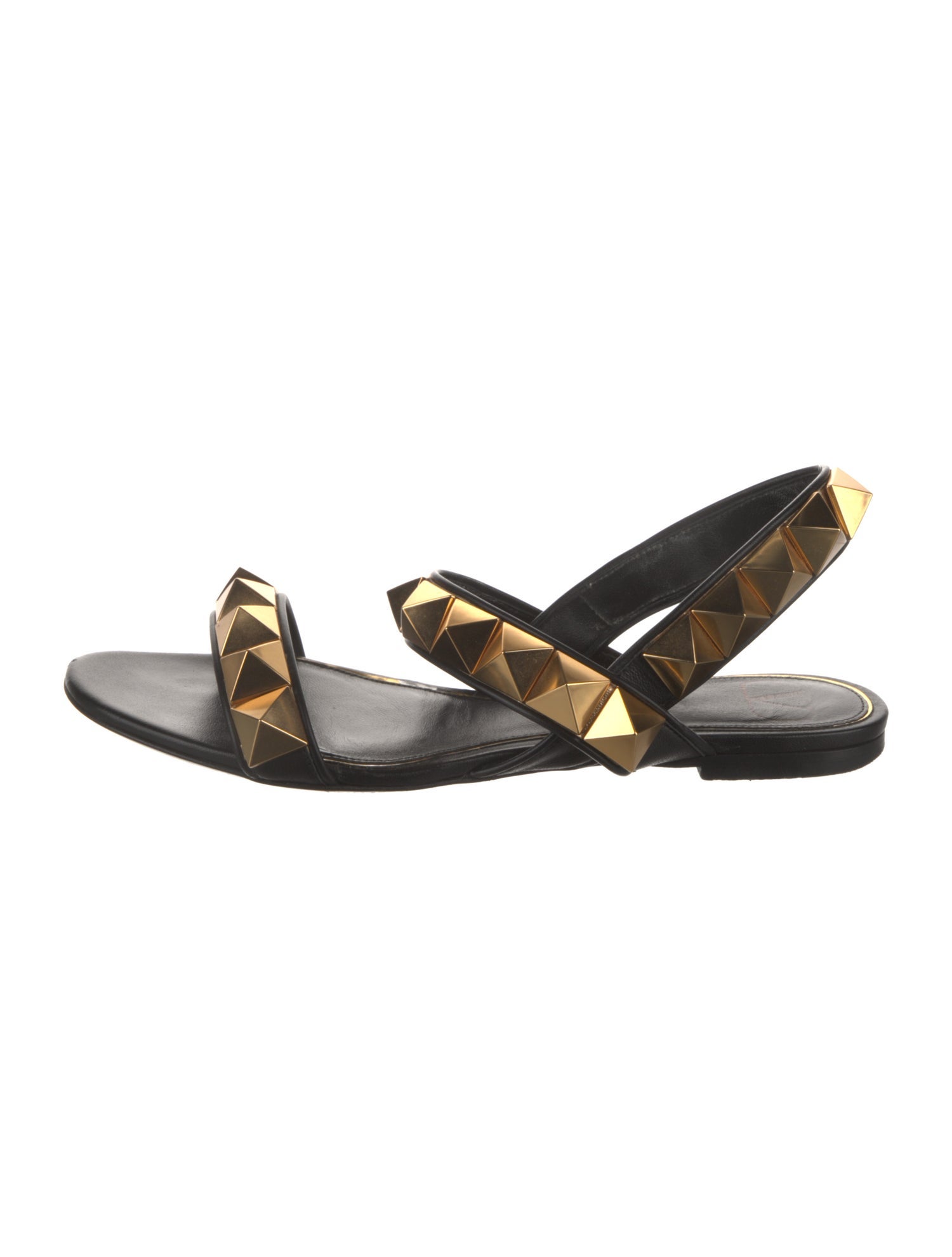 Valentino Rockstud Accents Leather Slingback Sandals