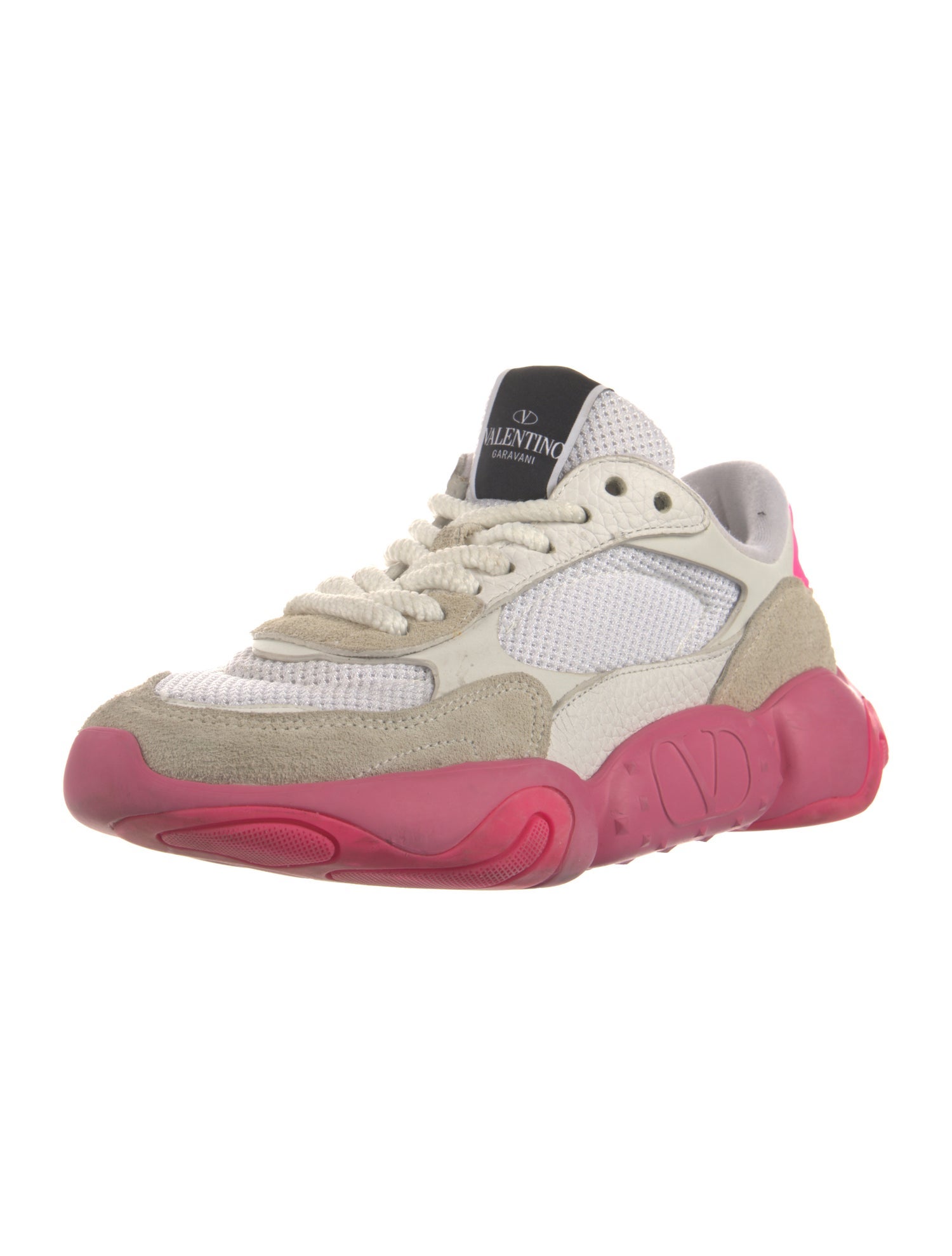 Valentino Mesh Colorblock Pattern Athletic Sneakers