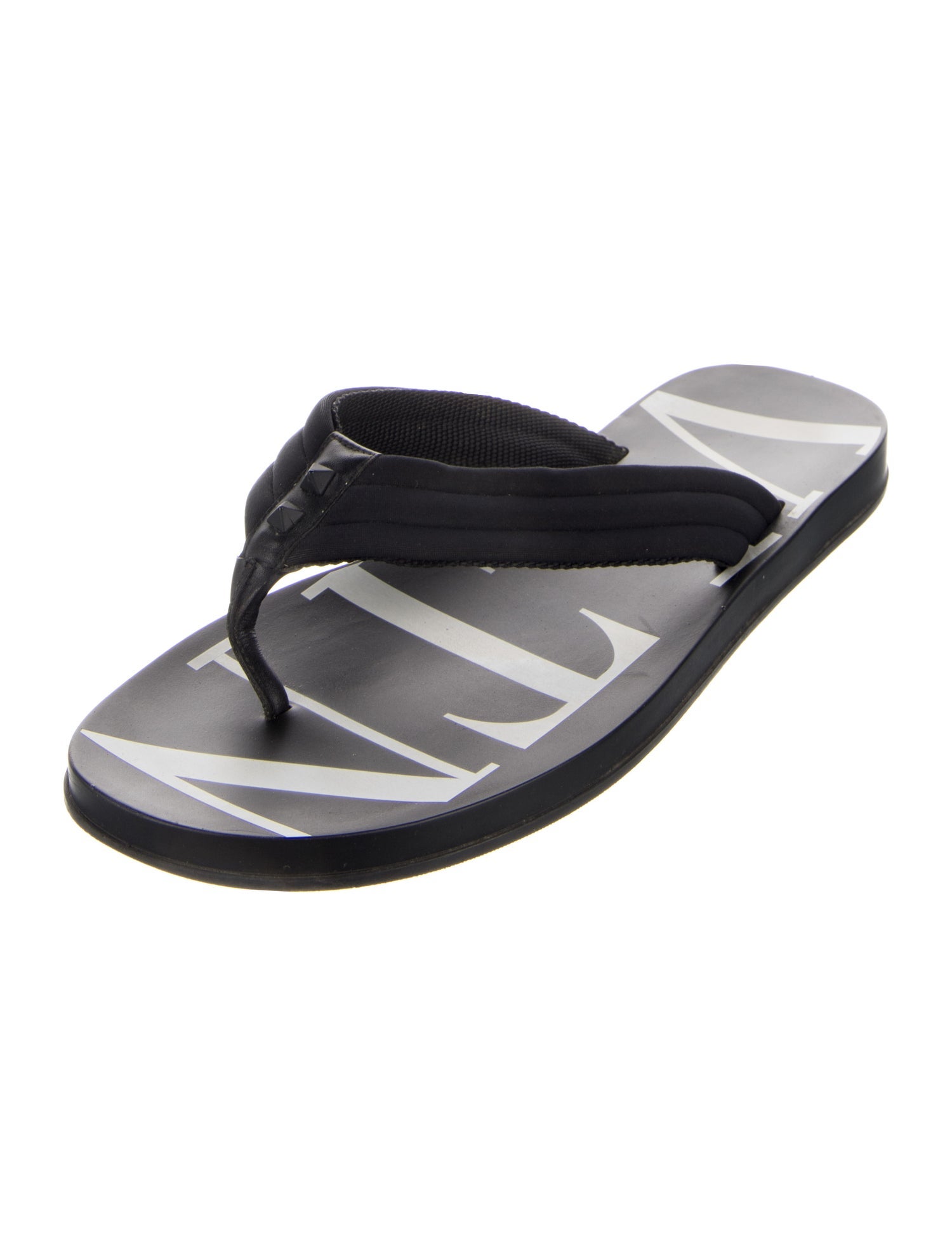 Valentino Rockstud Accents Printed Flip Flops