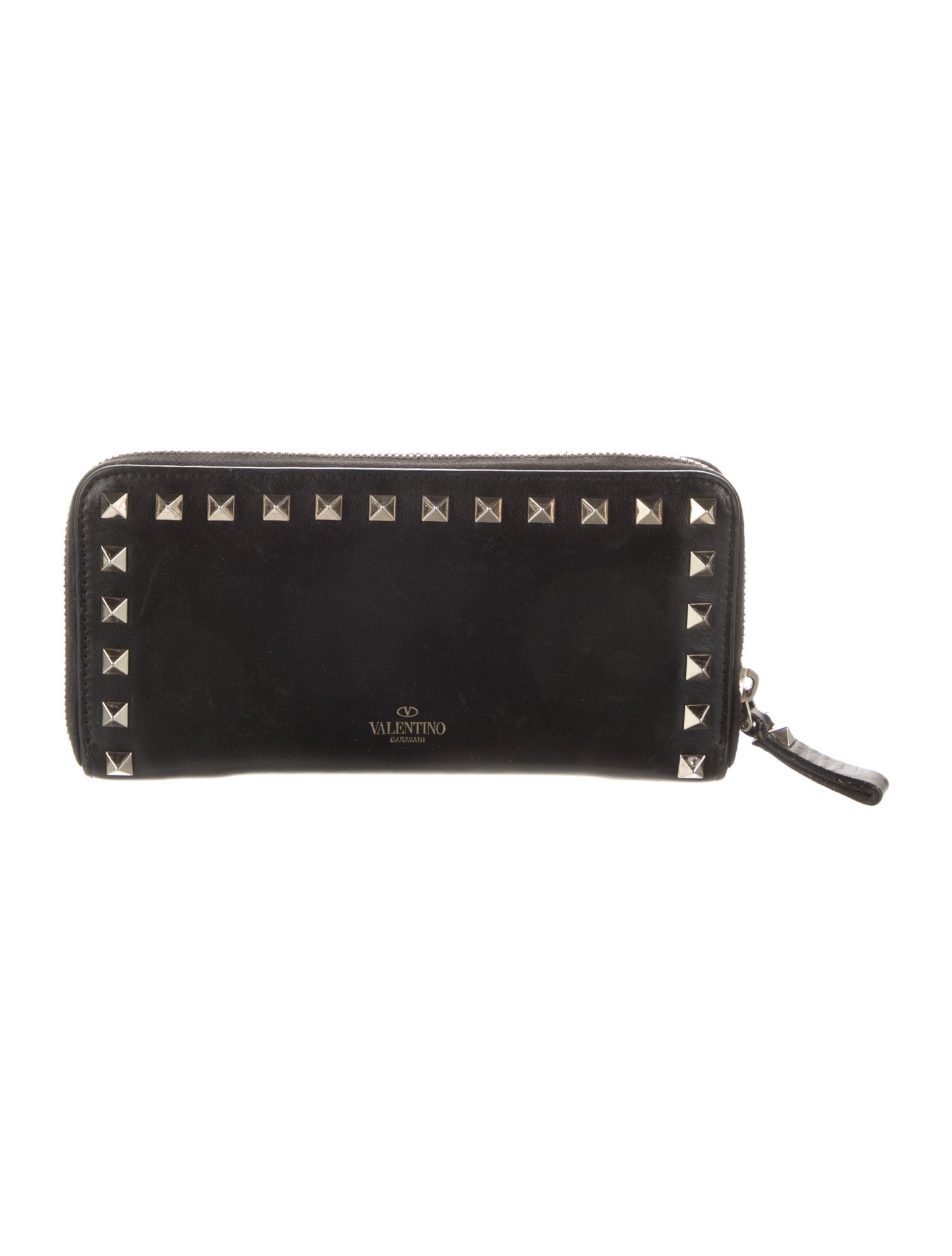Valentino Rockstud Accents Leather Continental Wallet