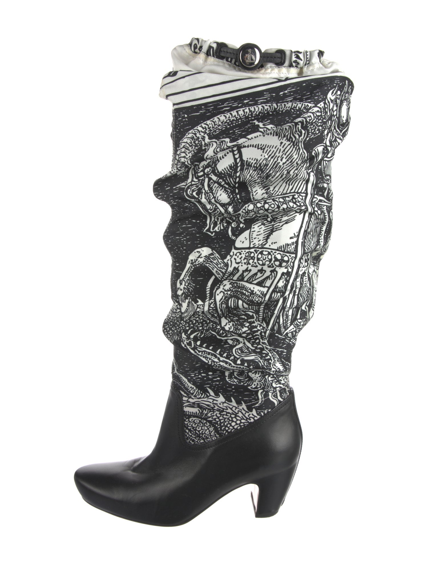 Lanvin Leather Printed Rain Boots