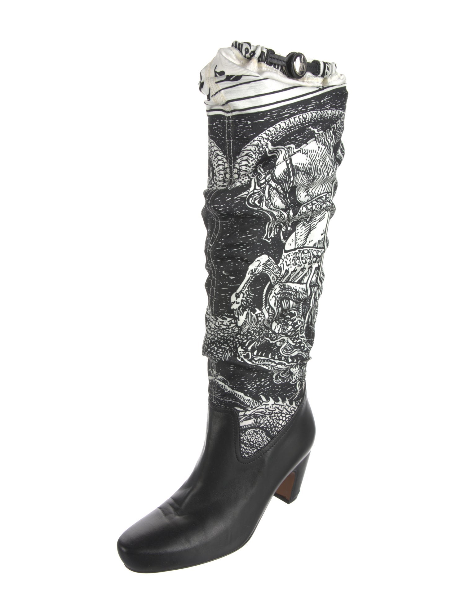 Lanvin Leather Printed Rain Boots