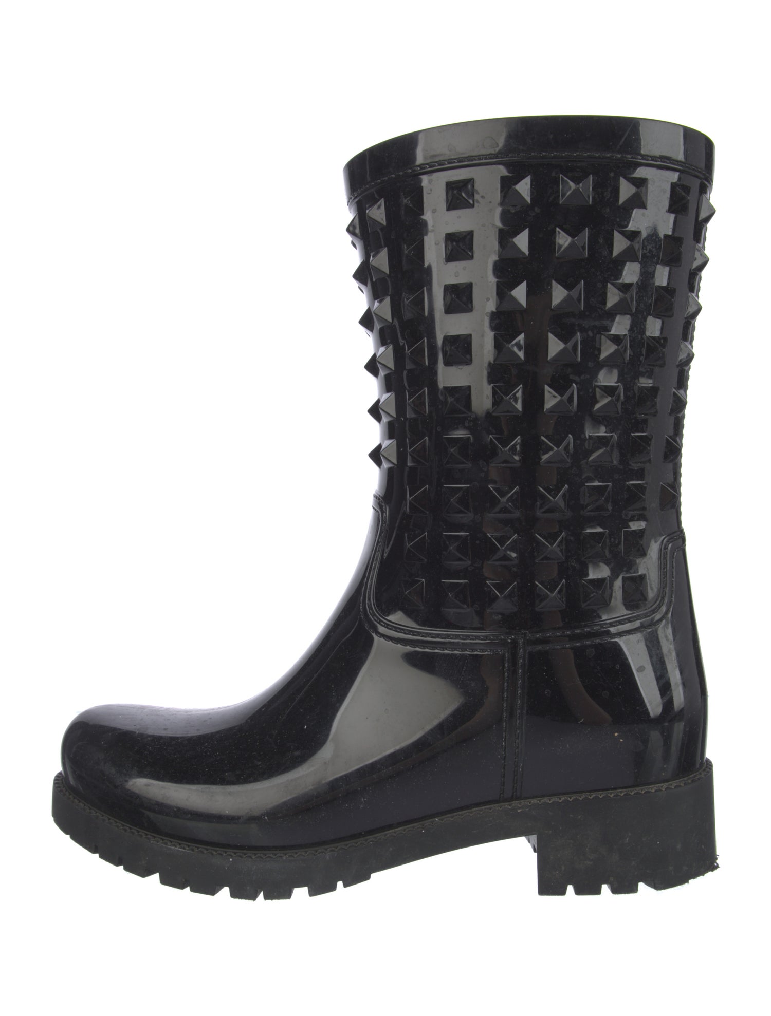 Valentino Rockstud Accents Rubber Rain Boots