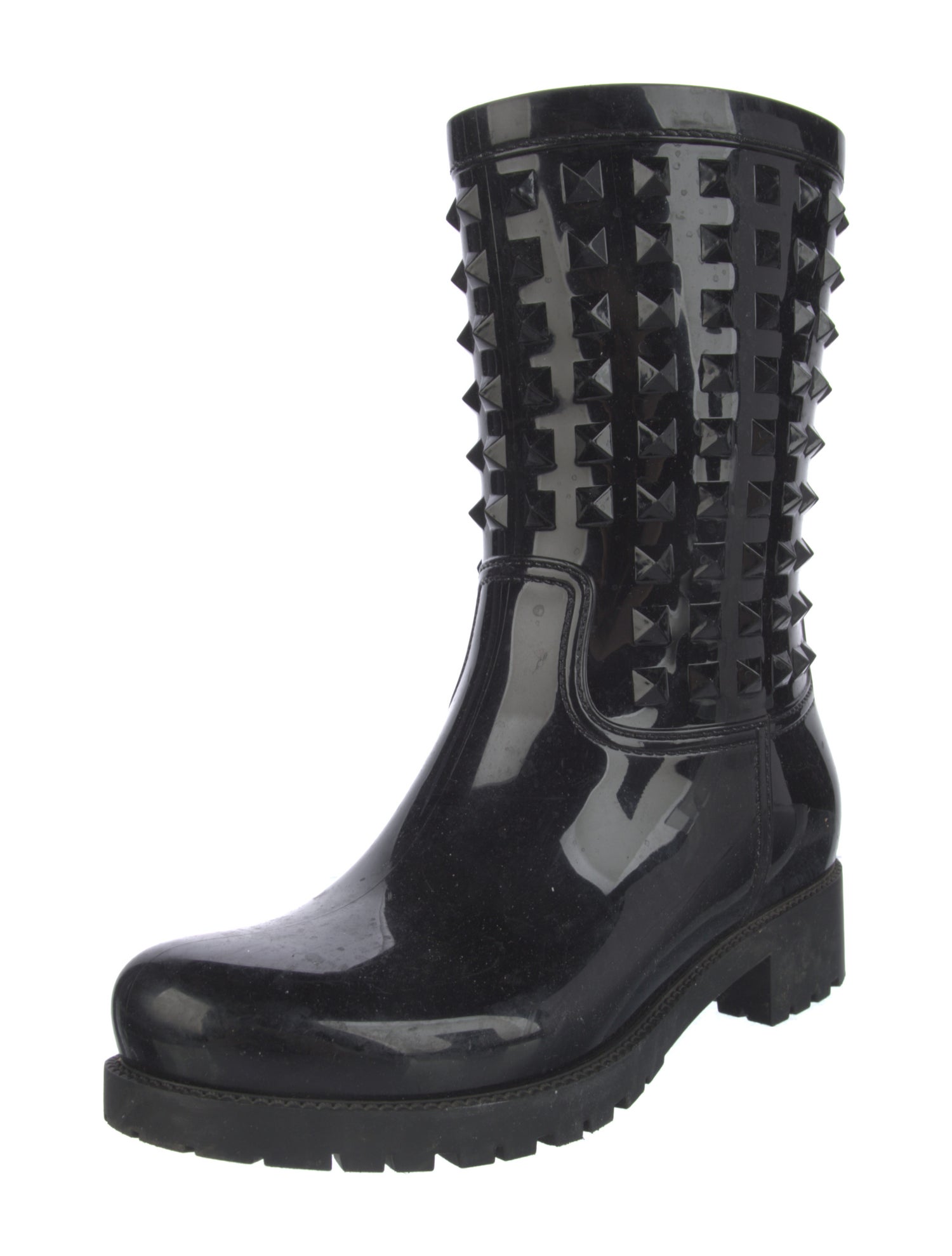 Valentino Rockstud Accents Rubber Rain Boots
