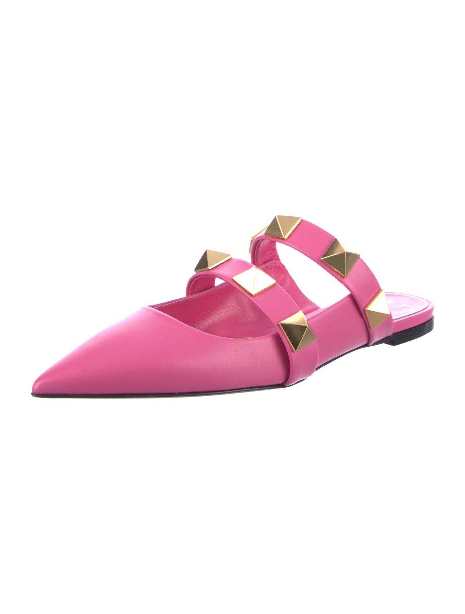 Valentino Rockstud Accents Leather Mules