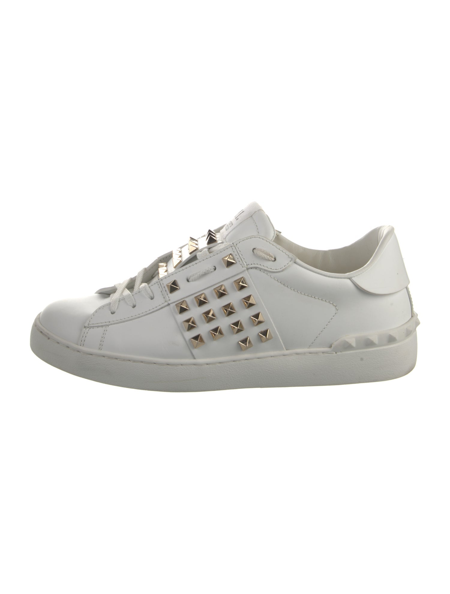 Valentino Rockstud Accents Leather Sneakers