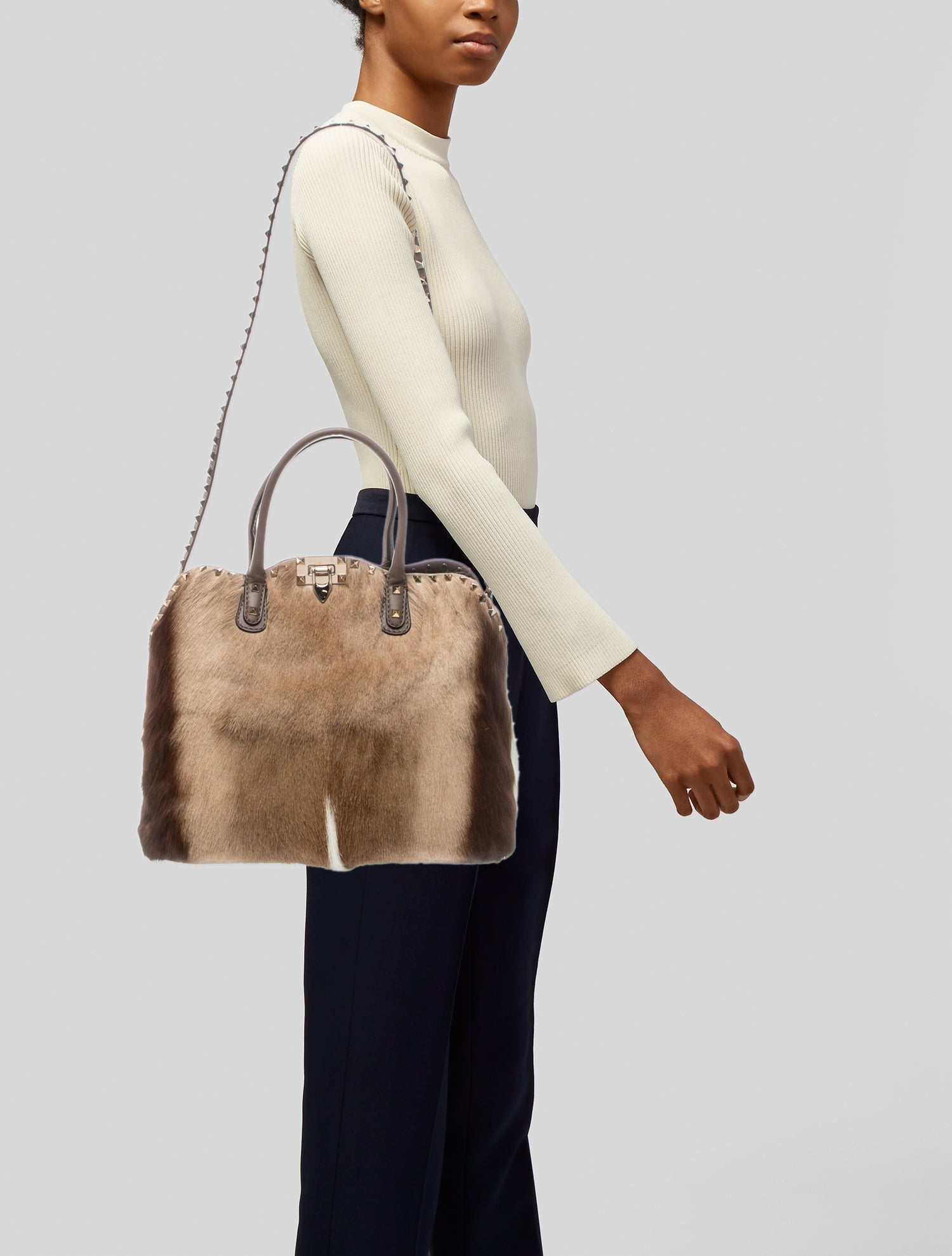 Valentino Rockstud Top Handle Bag