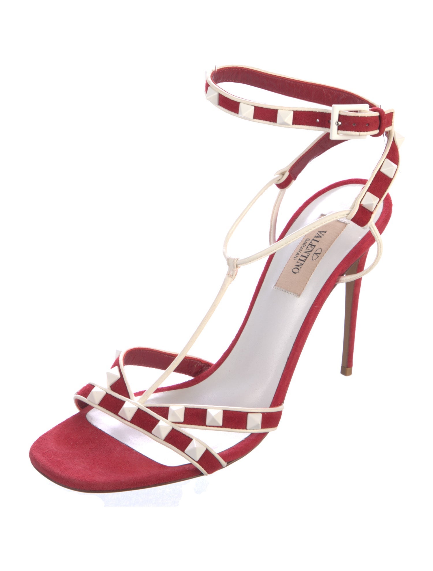 Valentino Rockstud Accents Suede Sandals