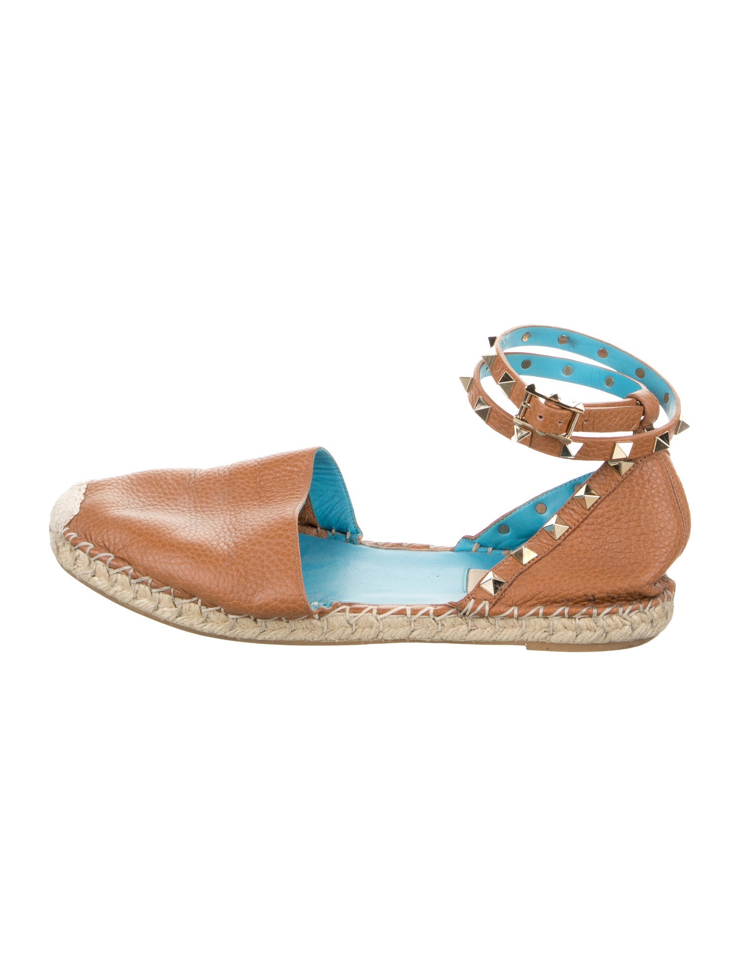 Valentino Rockstud Accents Leather D'Orsay Flats