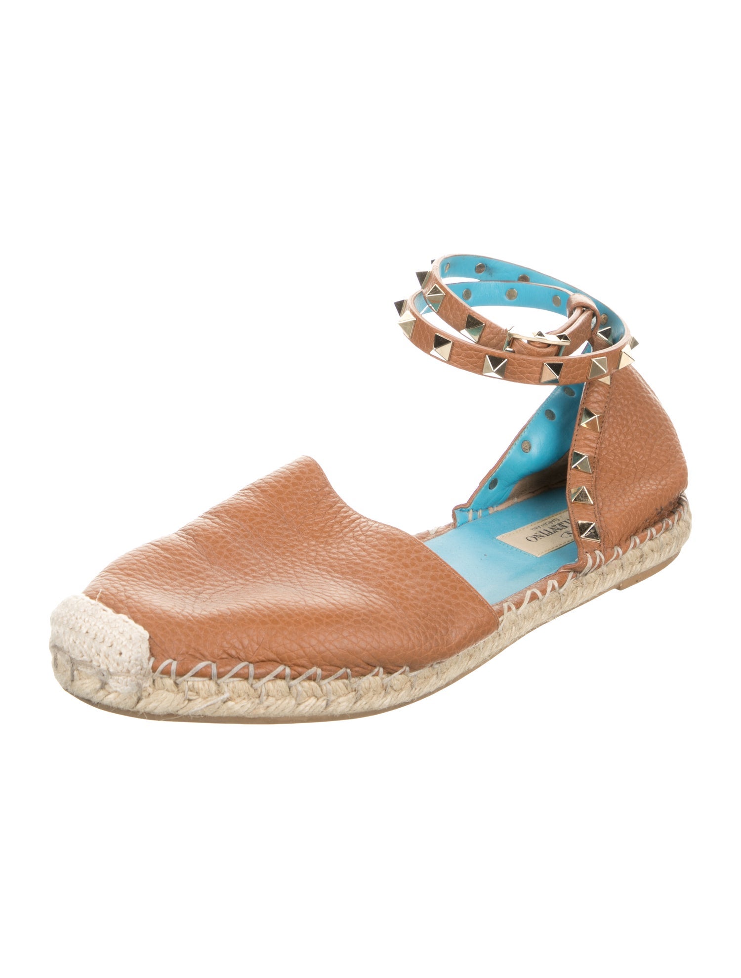 Valentino Rockstud Accents Leather D'Orsay Flats