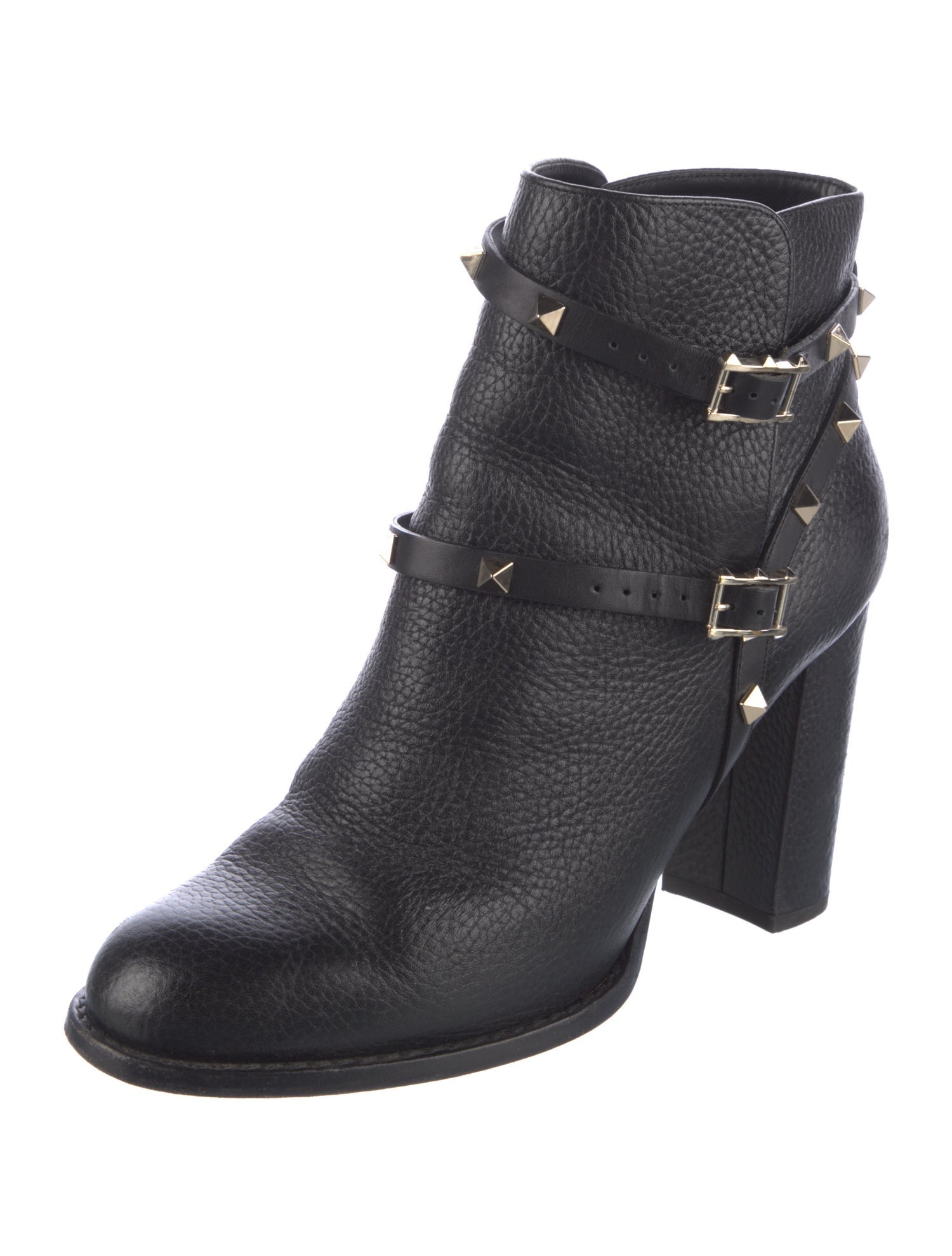 Valentino Rockstud Accents Leather Boots