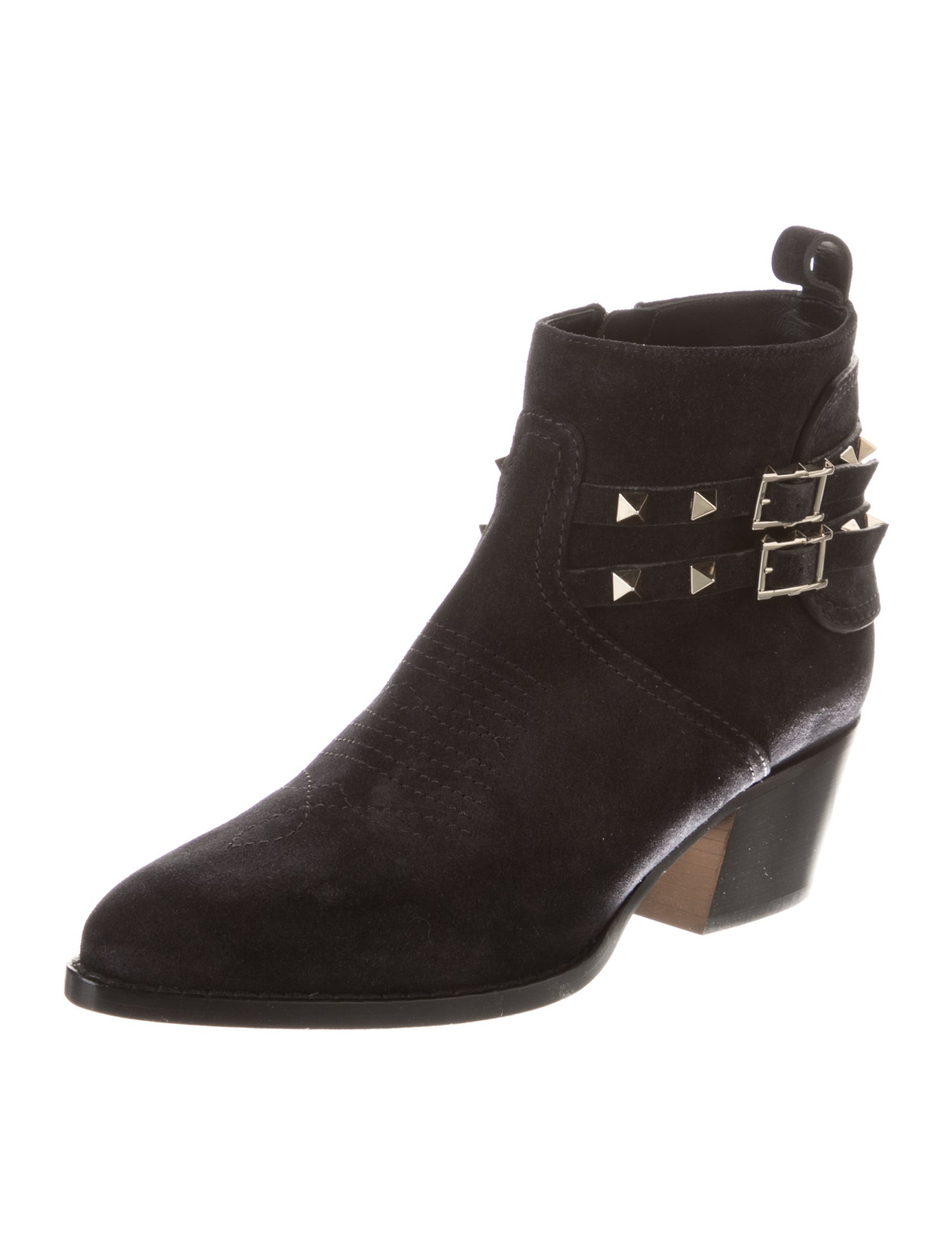 Valentino Rockstud Accents Suede Boots