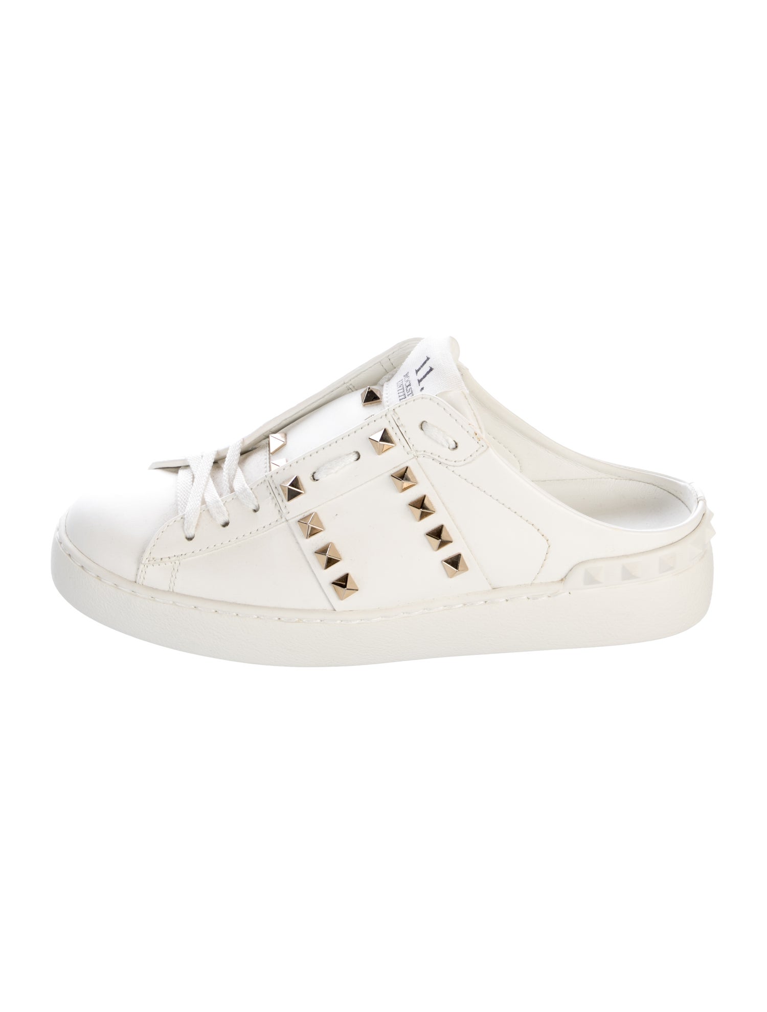 Valentino Rockstud Accents Leather Sneakers