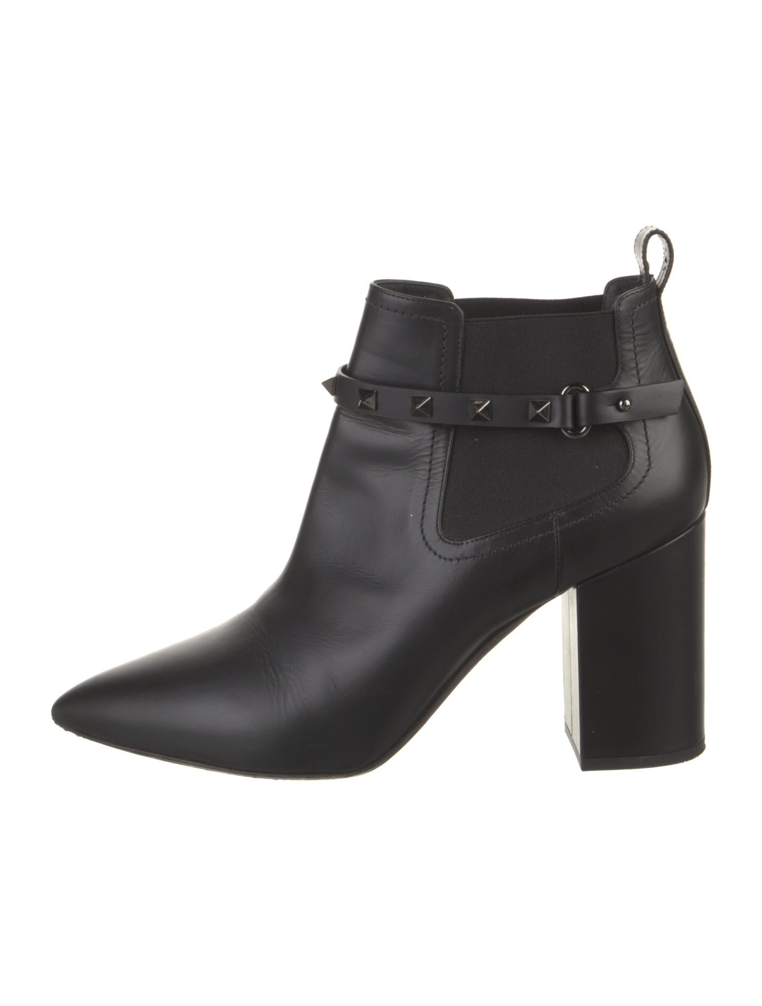 Valentino Rockstud Accents Leather Chelsea Boots