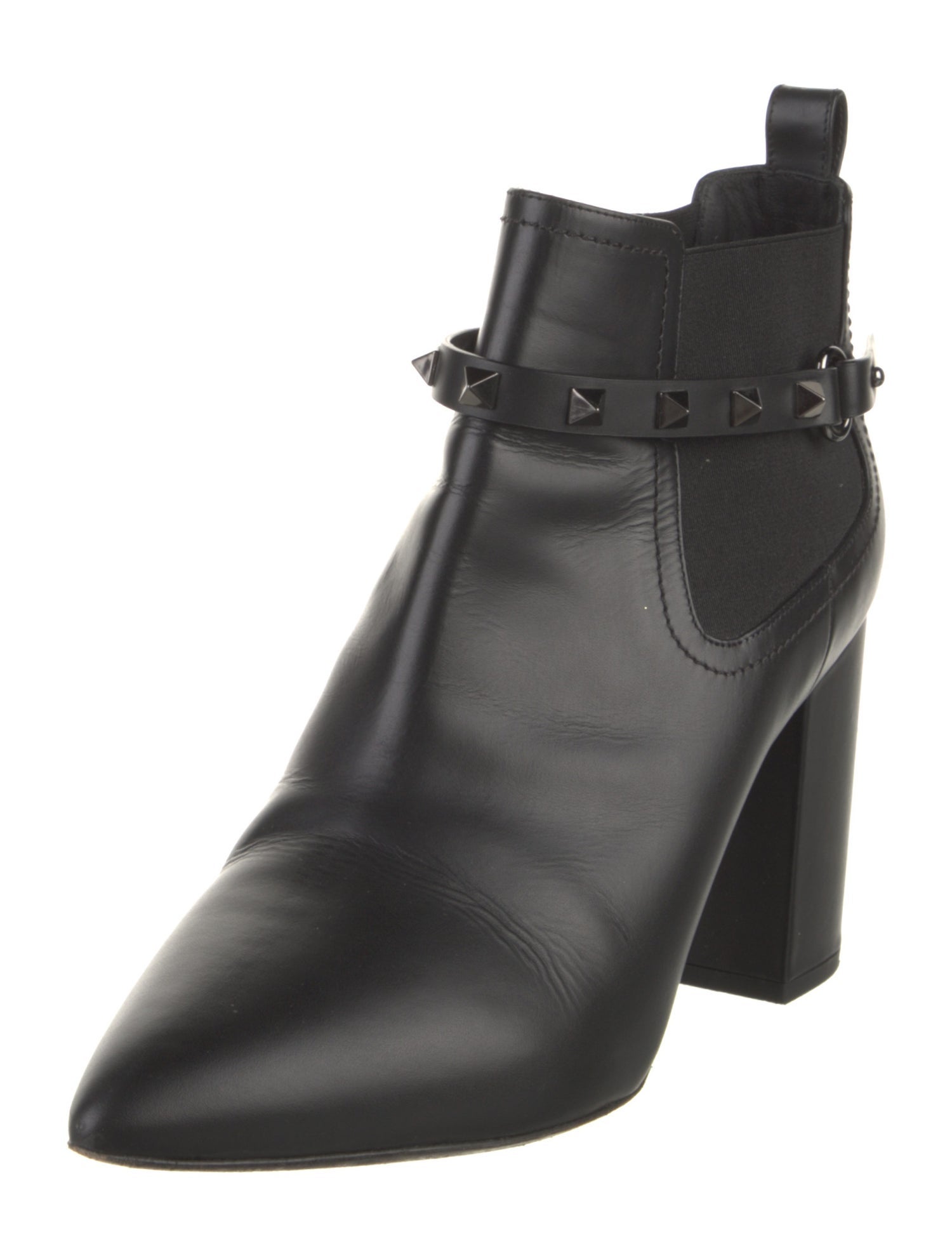 Valentino Rockstud Accents Leather Chelsea Boots