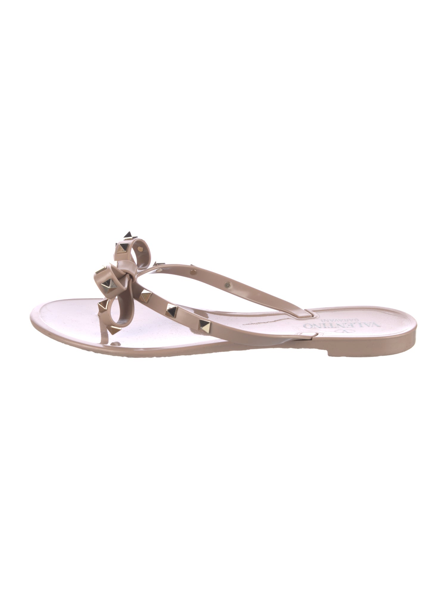 Valentino Rockstud Accents Rubber Flip Flops