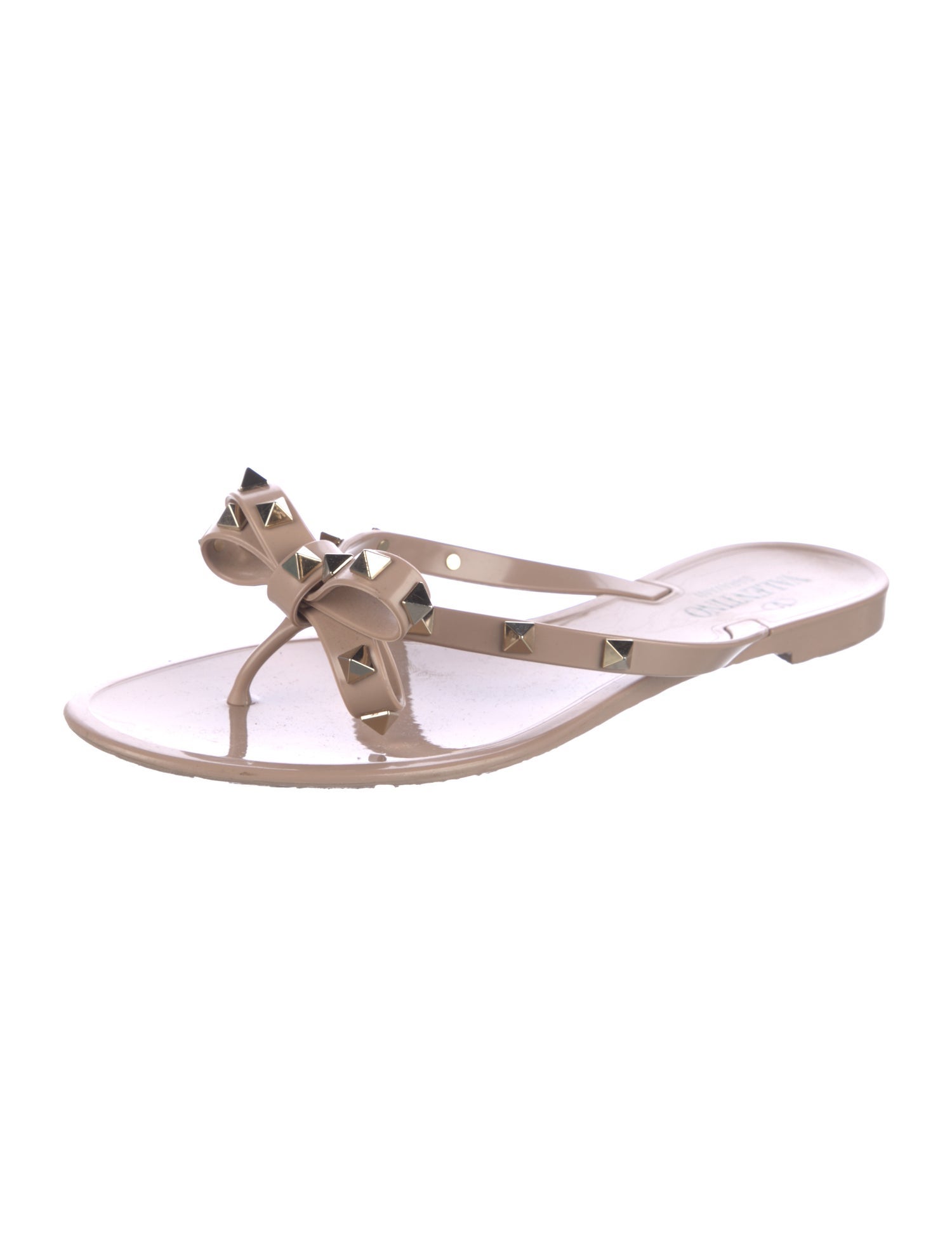 Valentino Rockstud Accents Rubber Flip Flops